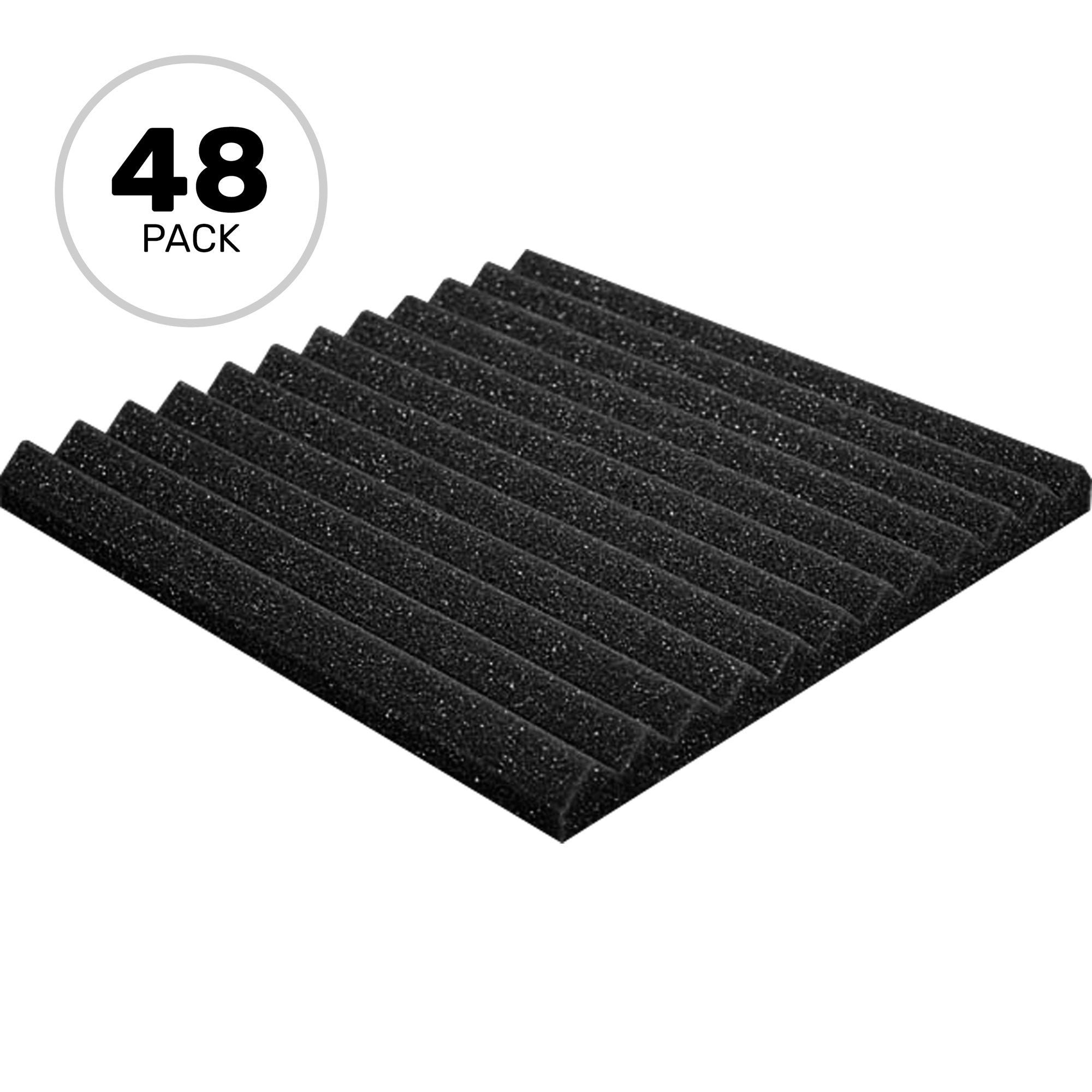 Performance Audio 12 X 12 X 1 Wedge Acoustic Foam Tile Charcoal 48 Pack Performance Audio 2043