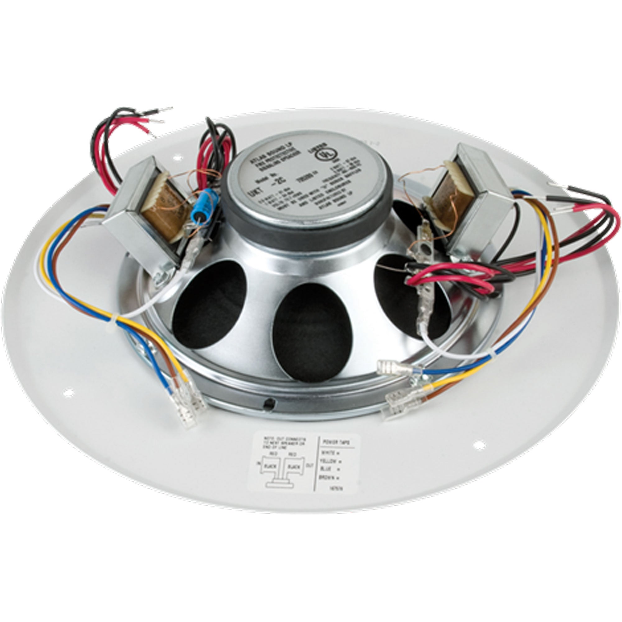 AtlasIED UKT25-2C-U51-8 8" 5W 25V In-Ceiling Fire Signaling Speaker with U51-8 Baffle