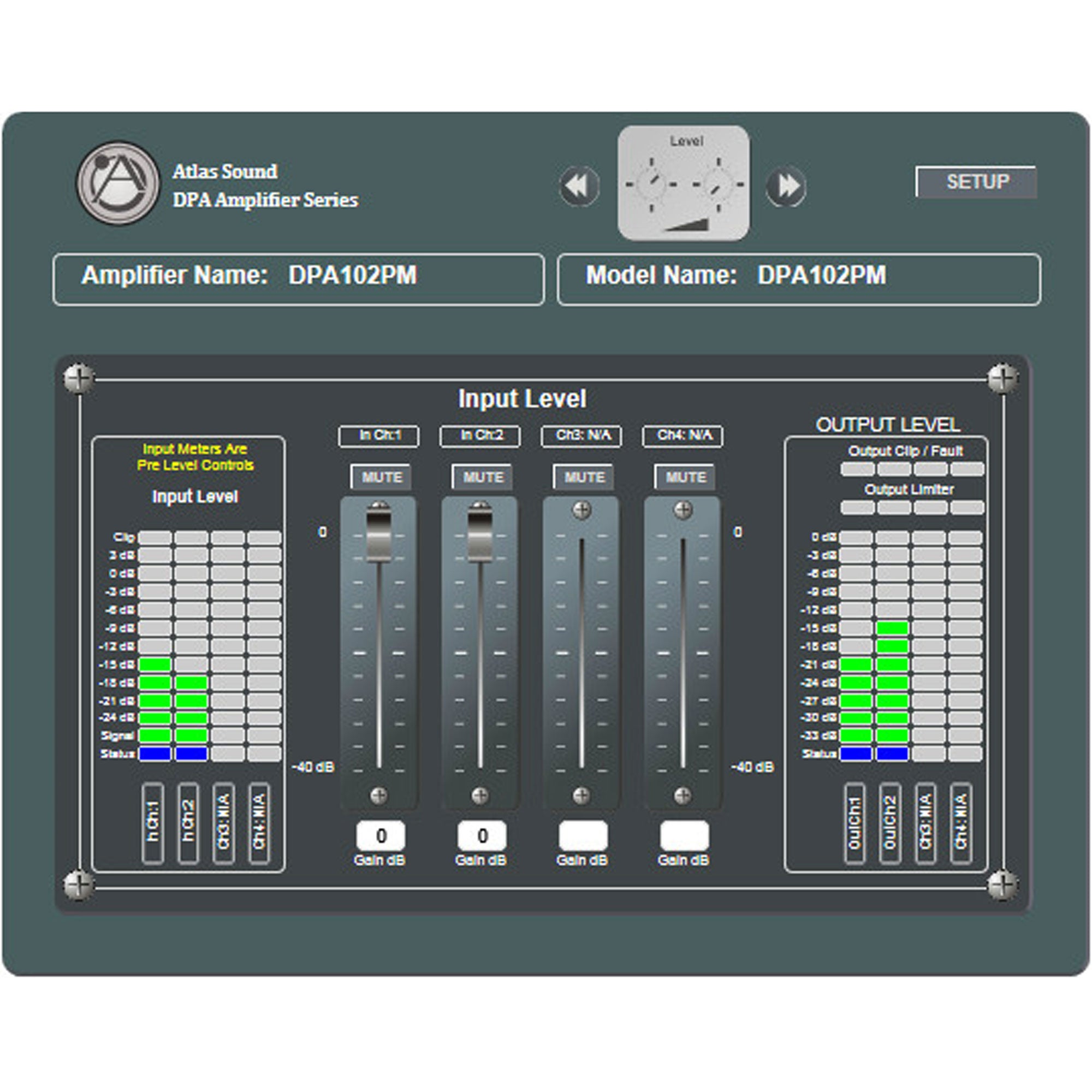 AtlasIED DPA-102PM Networkable 2-Channel Power Amplifier with DSP (2 x 100W)