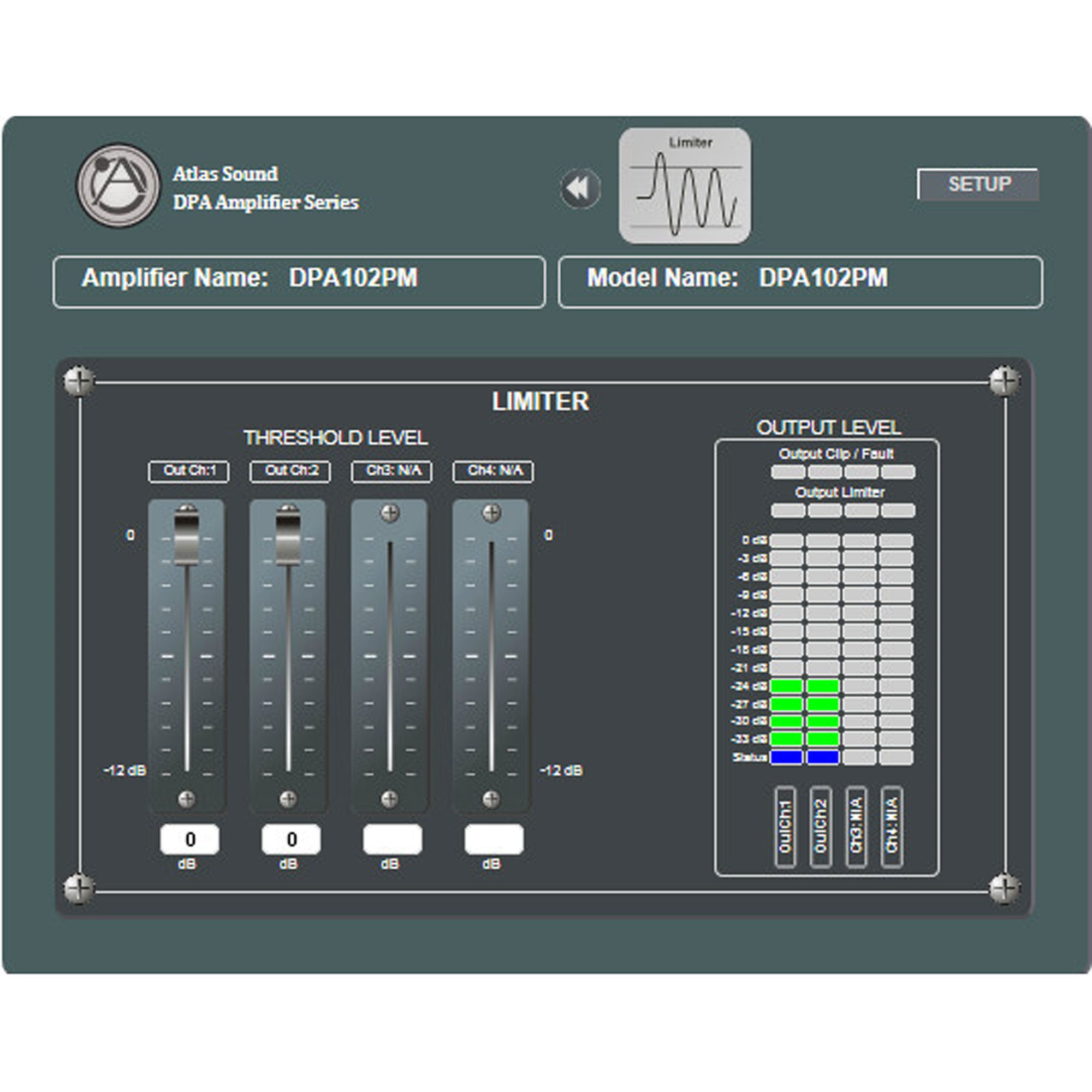 AtlasIED DPA-102PM Networkable 2-Channel Power Amplifier with DSP (2 x 100W)