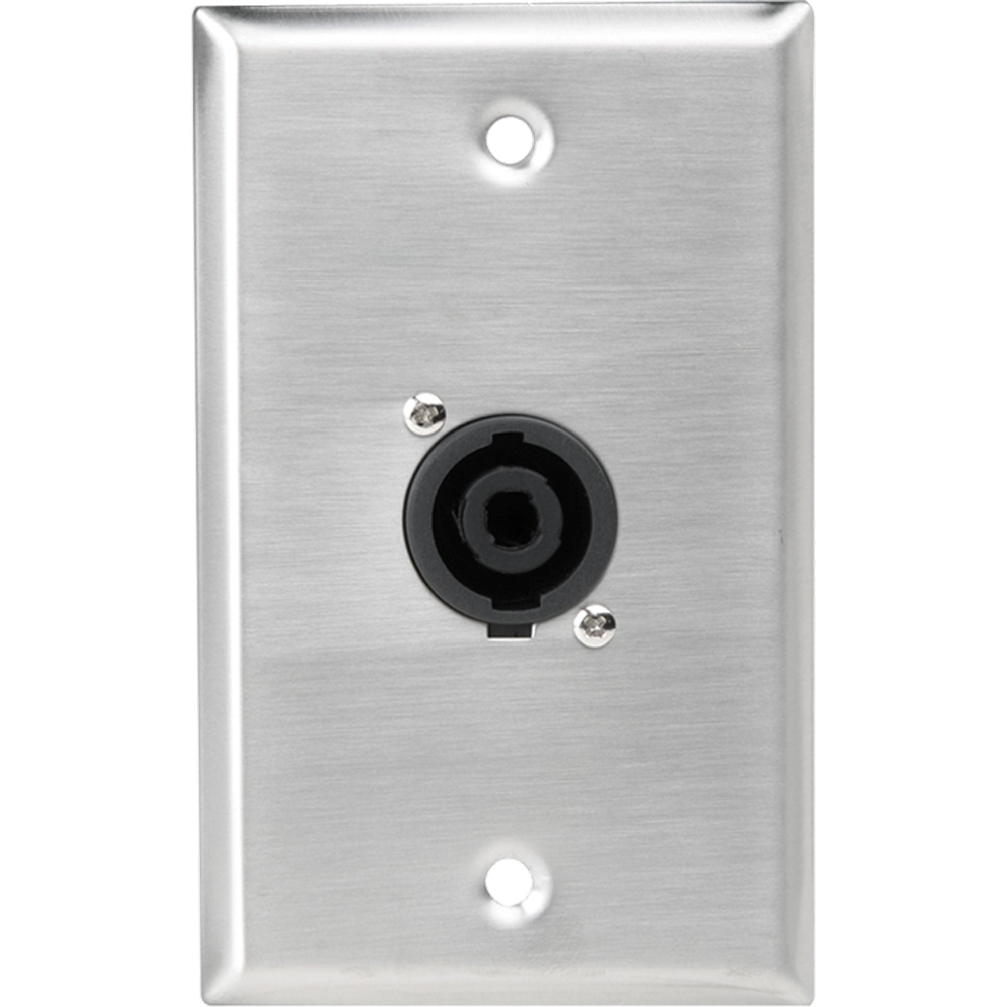 AtlasIED SG-NL4MP-1 Single Gang Stainless Steel Plate with (1) NL4MP 4 Pole Connector