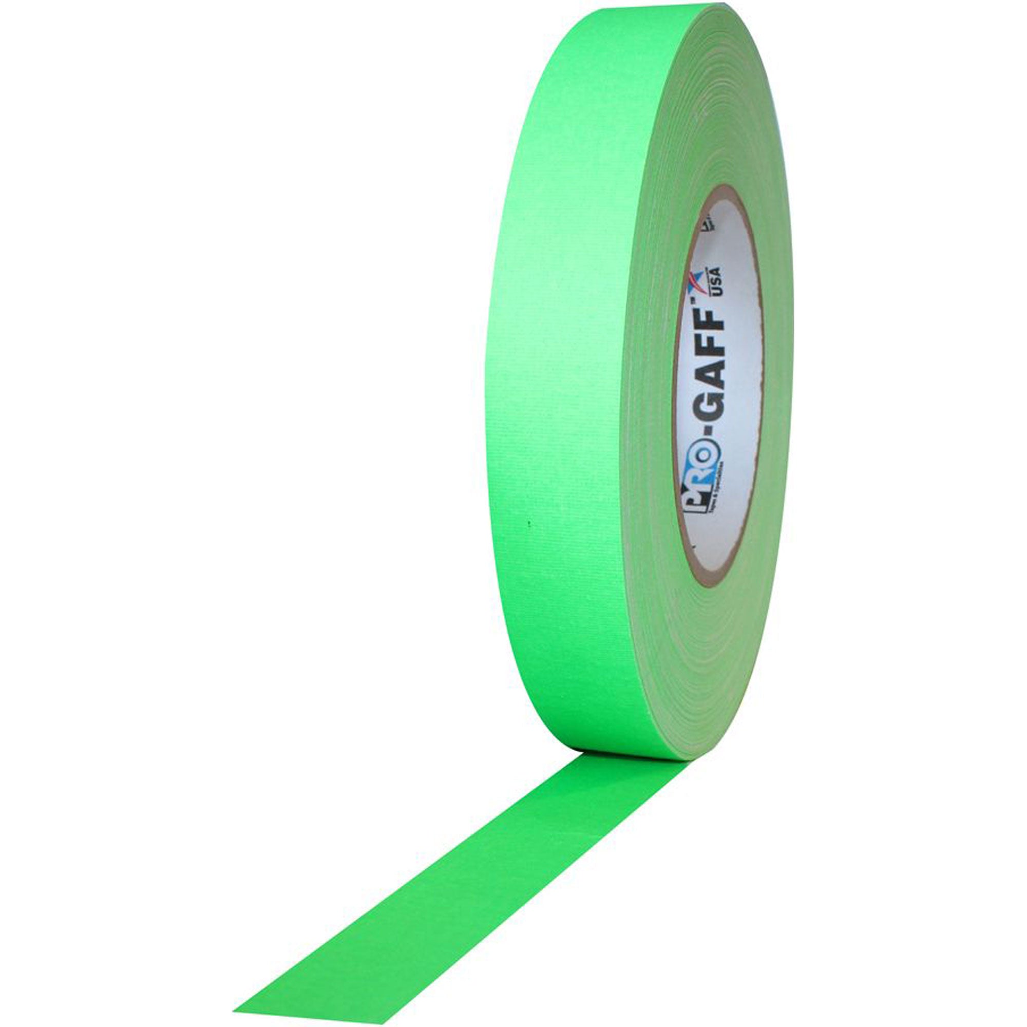 ProTapes Pro Gaff Premium Matte Cloth Gaffers Tape 1" x 50yds (Fluorescent Green)