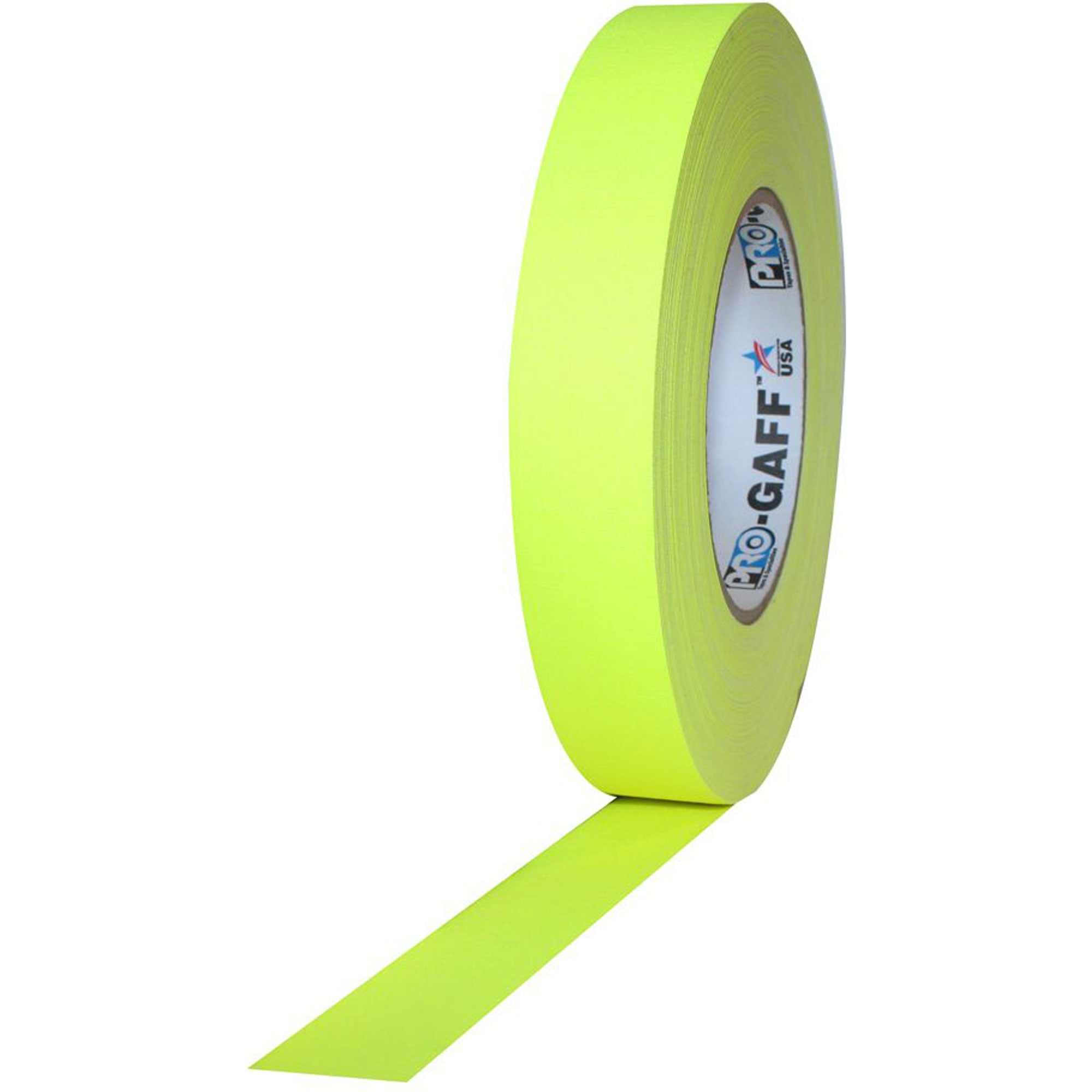 ProTapes Pro Gaff Premium Matte Cloth Gaffers Tape 1" x 50yds (Fluorescent Yellow)