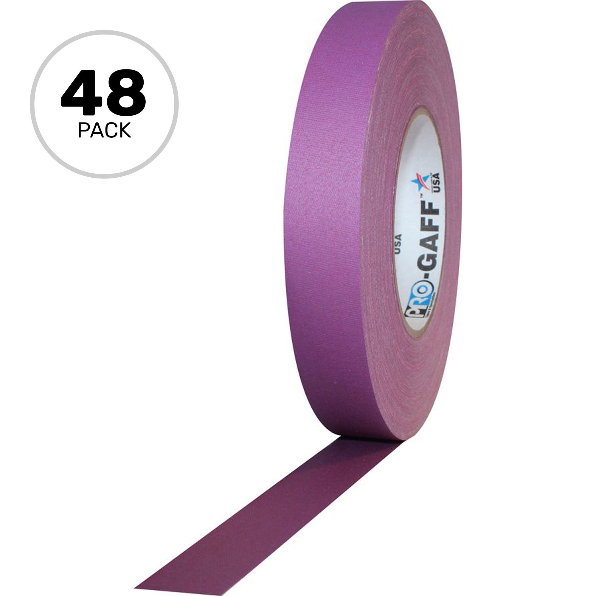 ProTapes Pro Gaff Premium Matte Cloth Gaffers Tape 1" x 55yds (Purple, Case of 48)