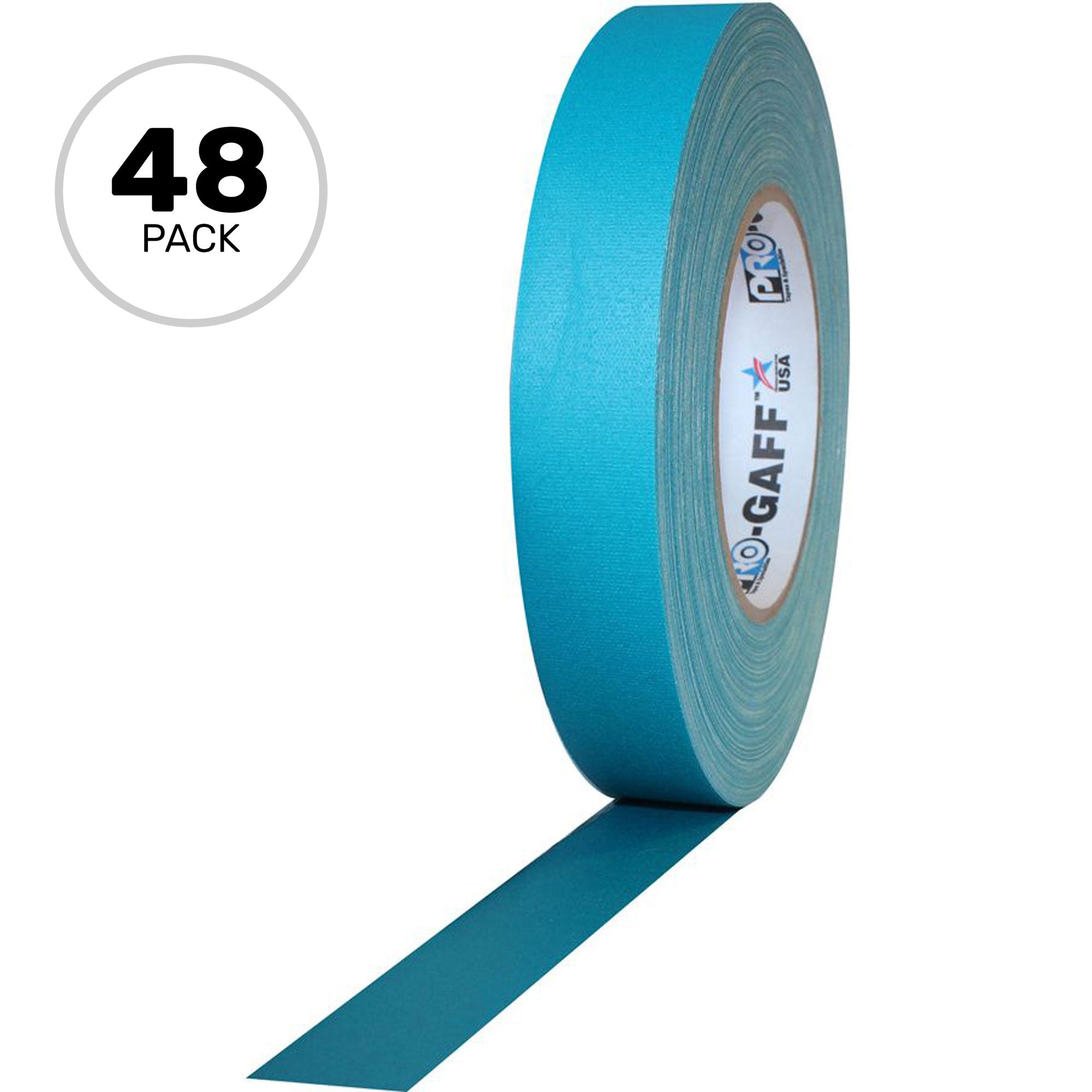 ProTapes Pro Gaff Premium Matte Cloth Gaffers Tape 1" x 55yds (Teal, Case of 48)