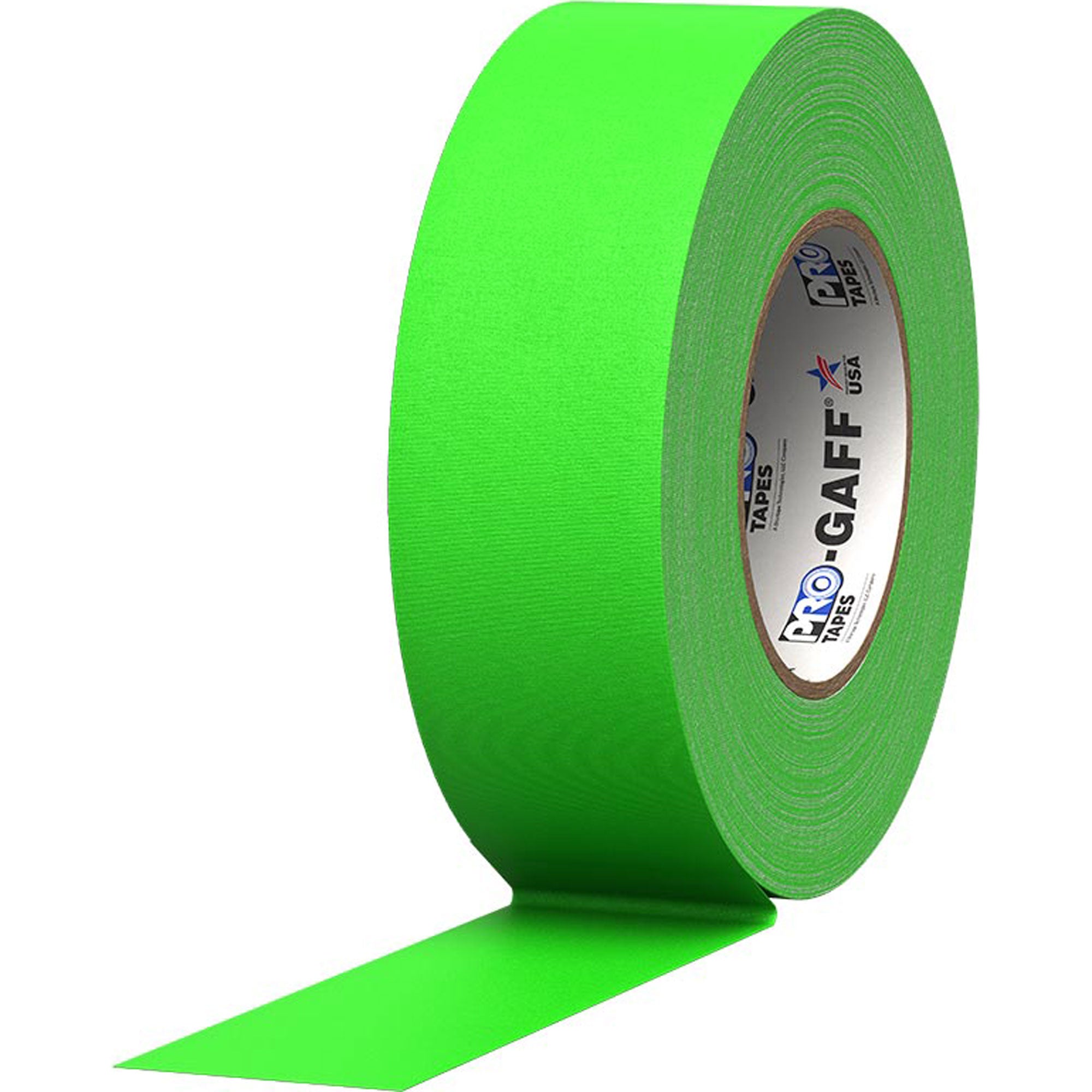 ProTapes Pro Gaff Premium Matte Cloth Gaffers Tape 2" x 50yds (Fluorescent Green)