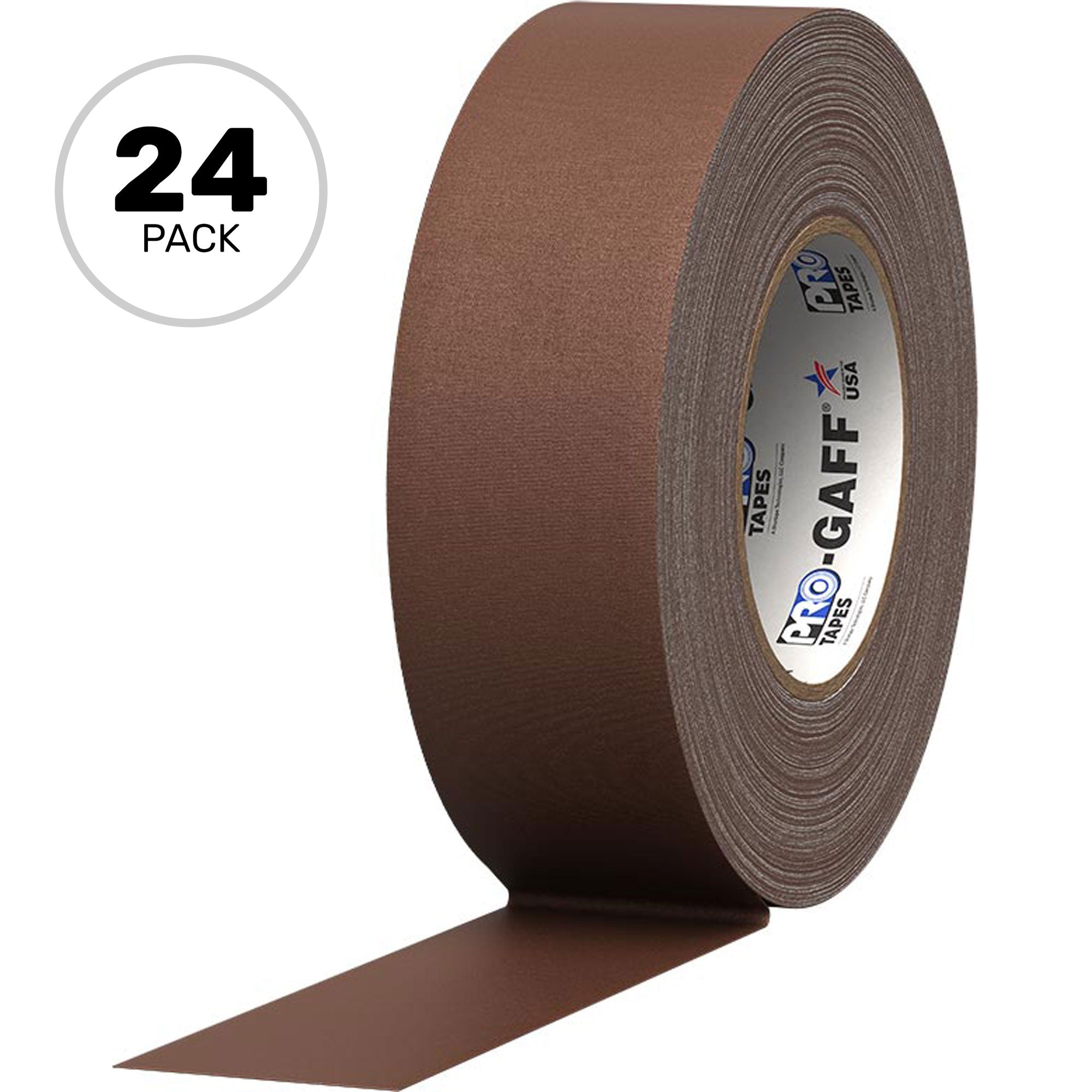 ProTapes Pro Gaff Premium Matte Cloth Gaffers Tape 2" x 55yds (Brown, Case of 24)