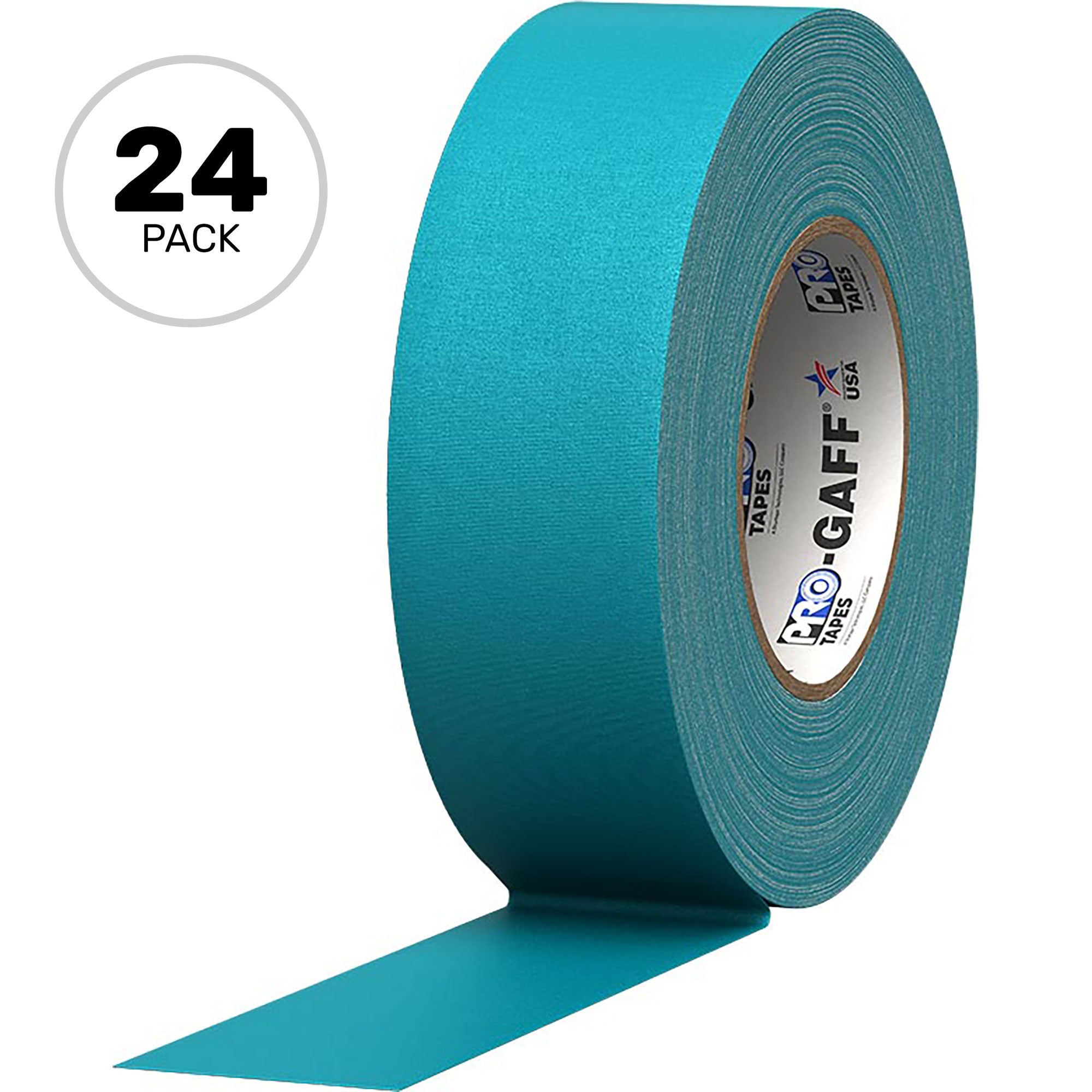 ProTapes Pro Gaff Premium Matte Cloth Gaffers Tape 2" x 55yds (Teal, Case of 24)