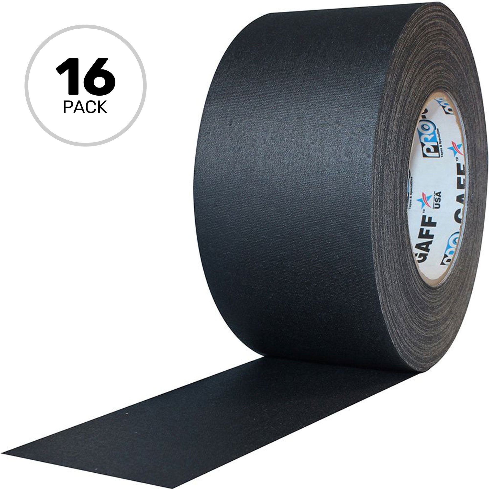 ProTapes Pro Gaff Premium Matte Cloth Gaffers Tape 3" x 55yds (Black, Case of 16)