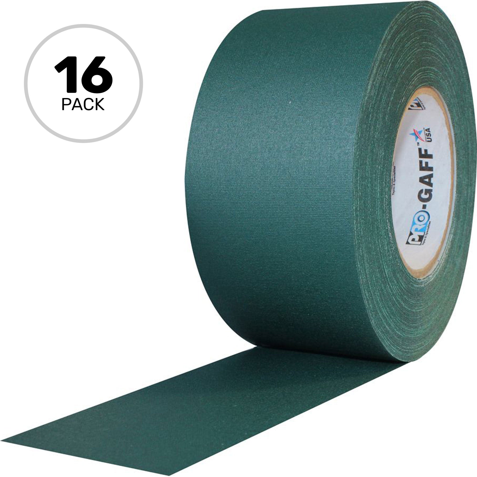 ProTapes Pro Gaff Premium Matte Cloth Gaffers Tape 3" x 55yds (Green, Case of 16)