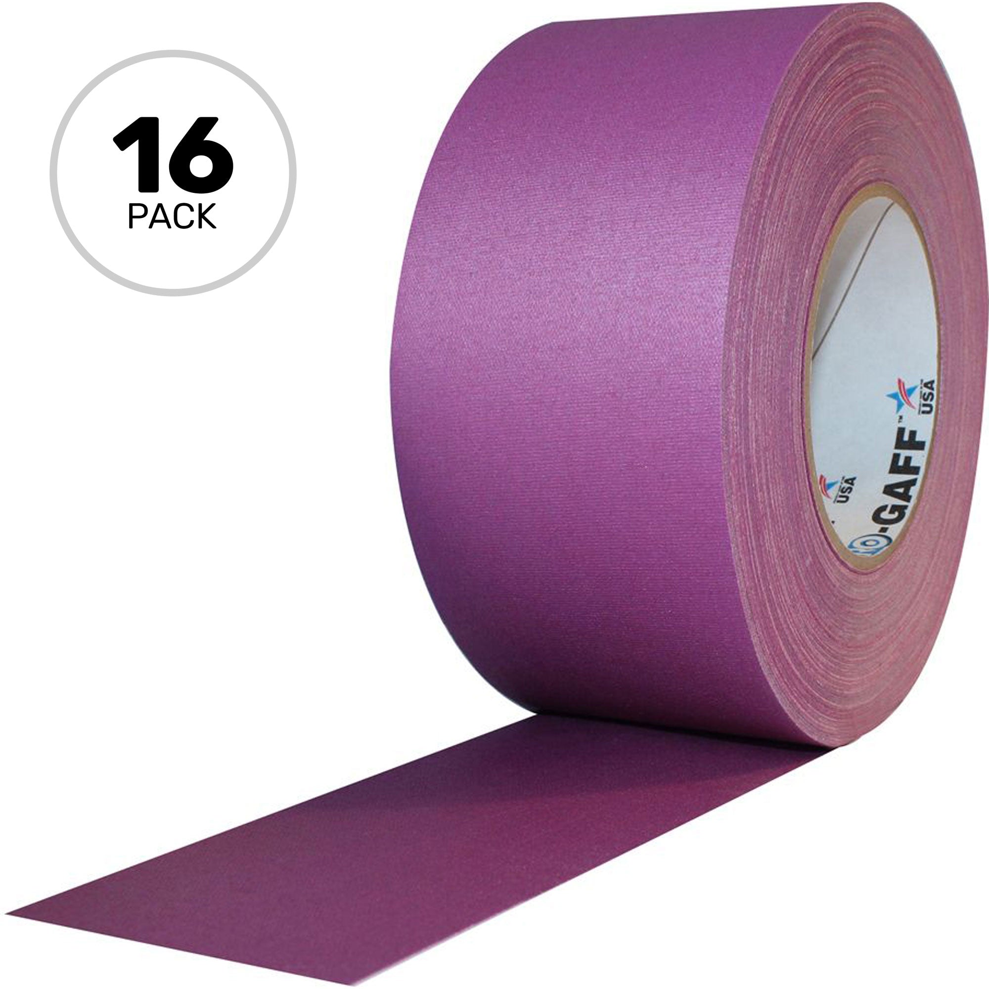 ProTapes Pro Gaff Premium Matte Cloth Gaffers Tape 3" x 55yds (Purple, Case of 16)