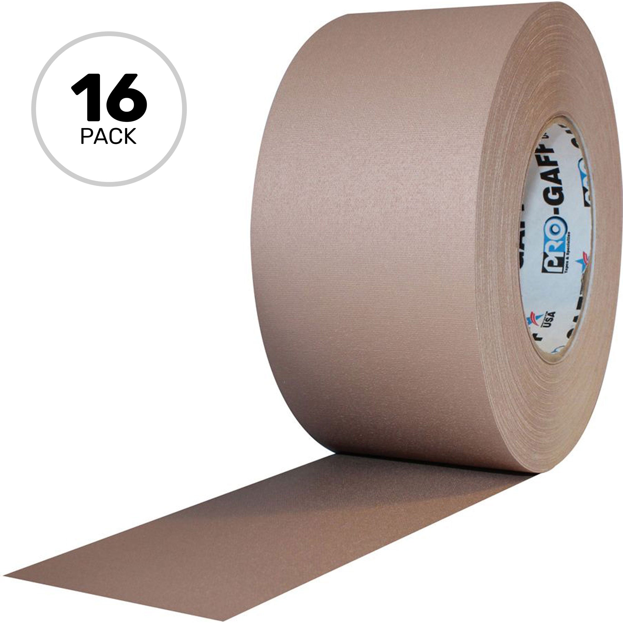 ProTapes Pro Gaff Premium Matte Cloth Gaffers Tape 3" x 55yds (Tan, Case of 16)