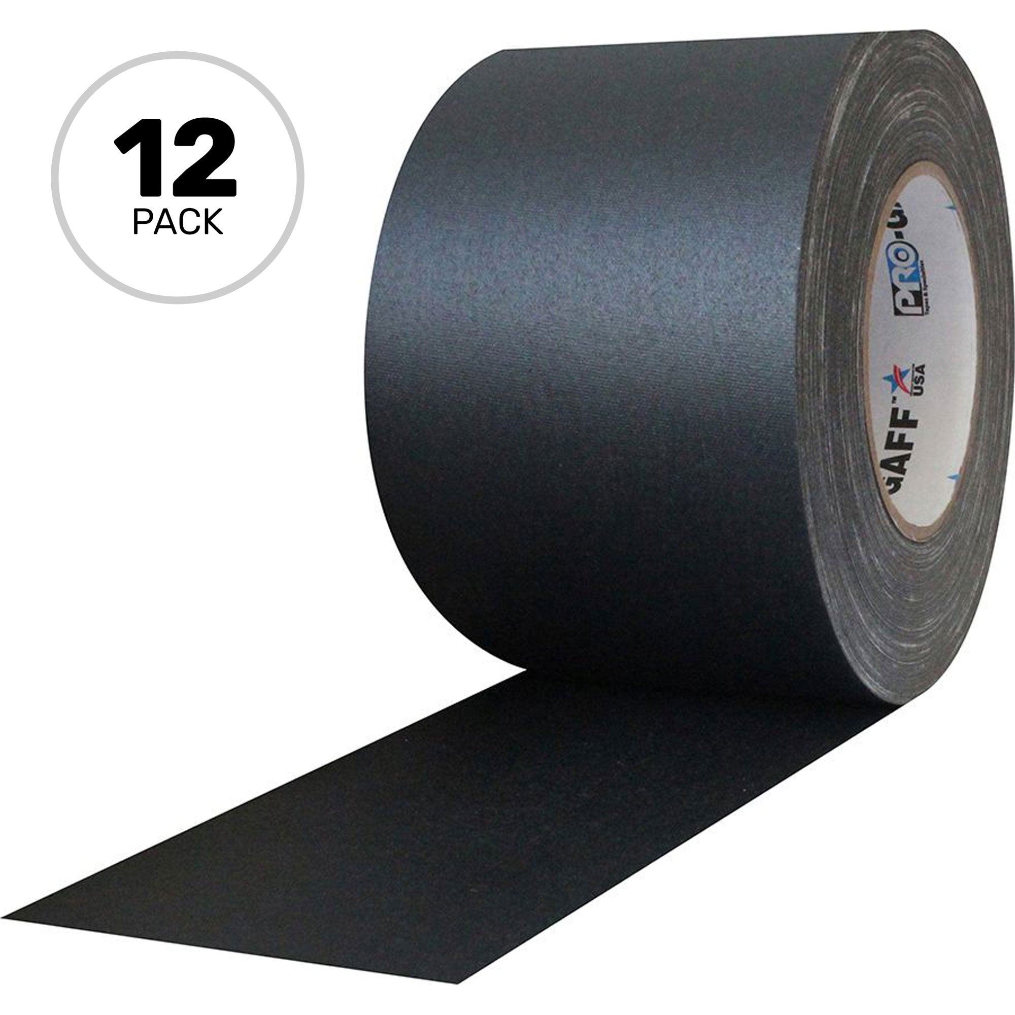 ProTapes Pro Gaff Premium Matte Cloth Gaffers Tape 4" x 55yds (Black, Case of 12)