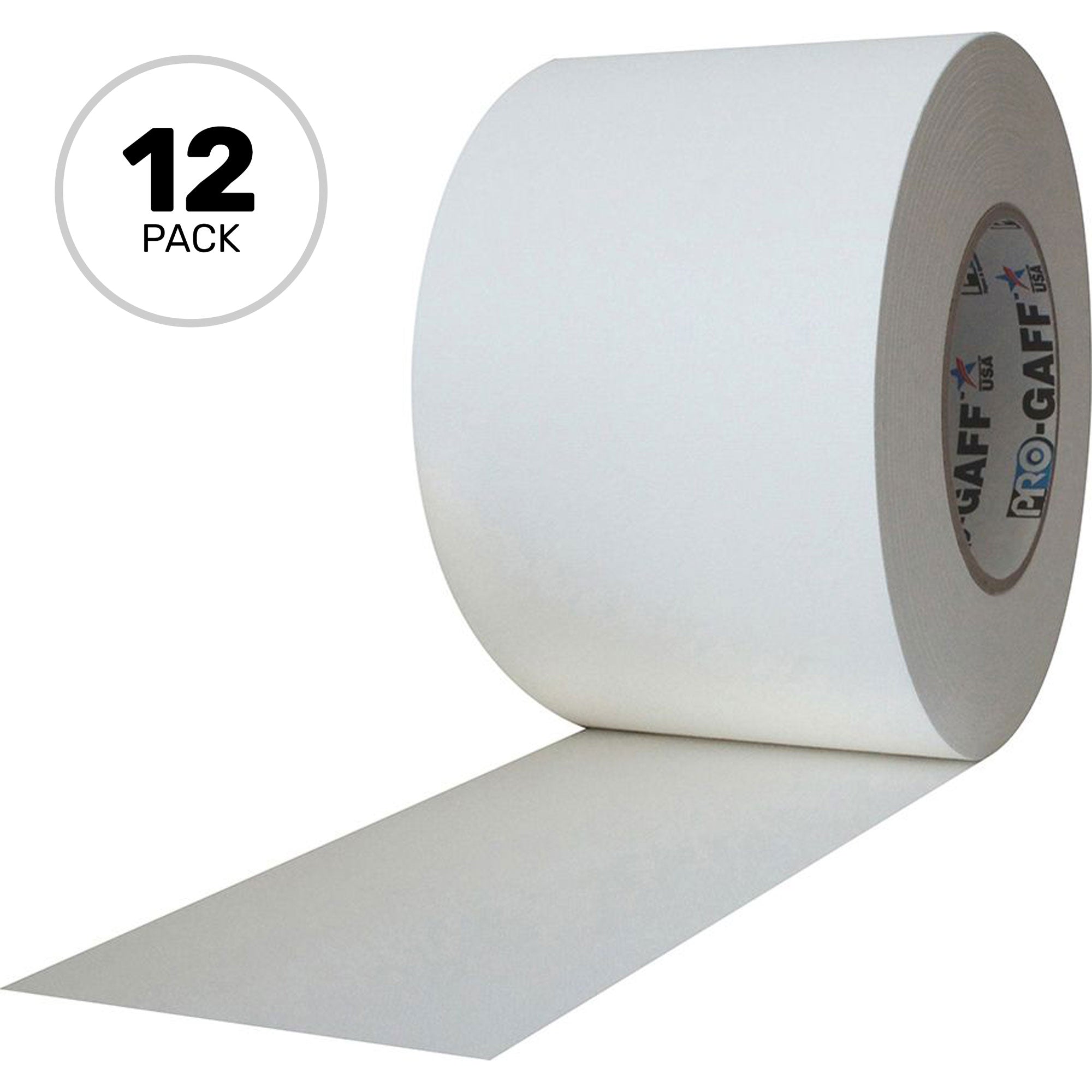 ProTapes Pro Gaff Premium Matte Cloth Gaffers Tape 4" x 55yds (White, Case of 12)