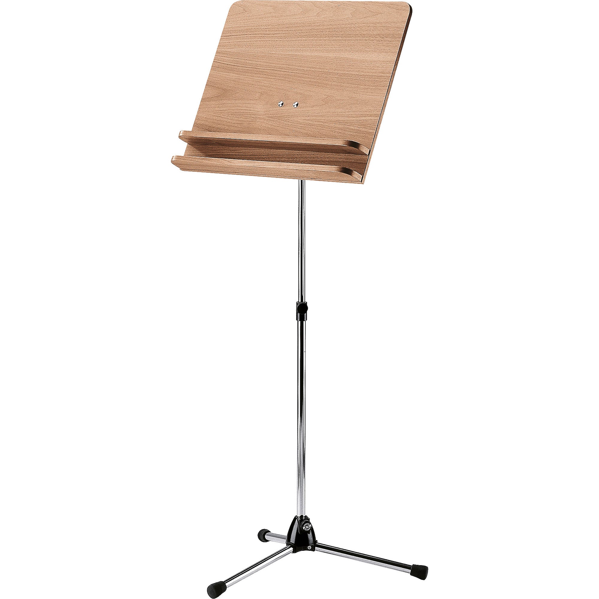 K&M Stands 118/3 Orchestra Music Stand (Nickel & Walnut Wooden)