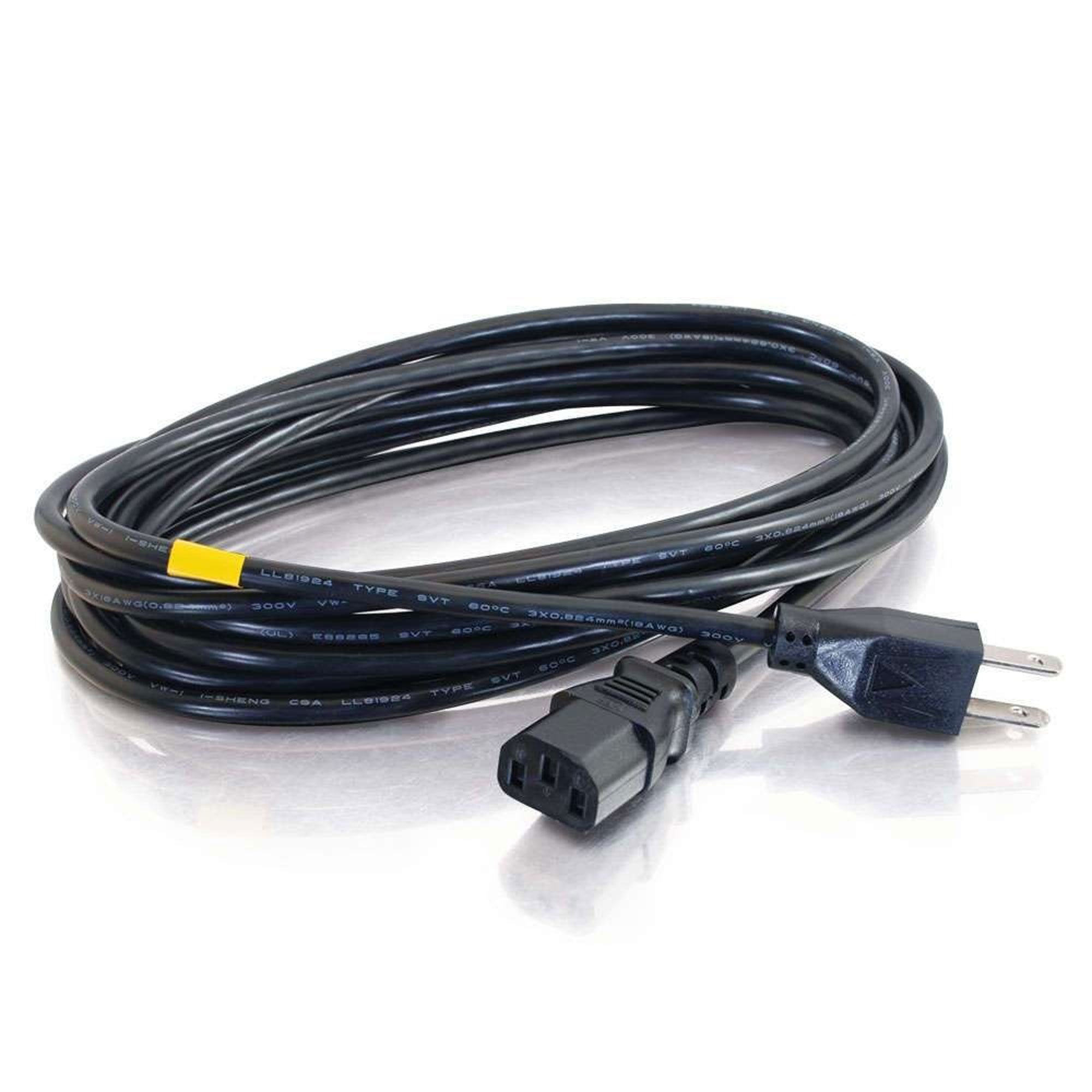 C2G 14719 Universal Power Cord 18 AWG NEMA 5-15P to IEC-C13 (25')