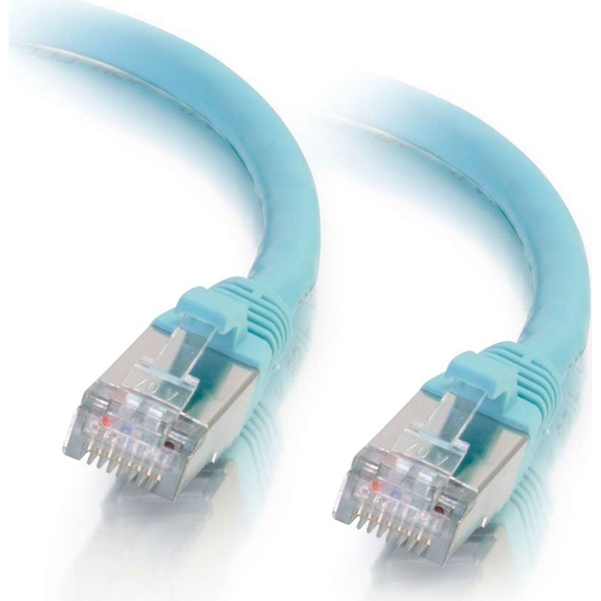 C2G Cat6a Snagless Shielded (STP) Ethernet Network Patch Cable - Aqua (12')