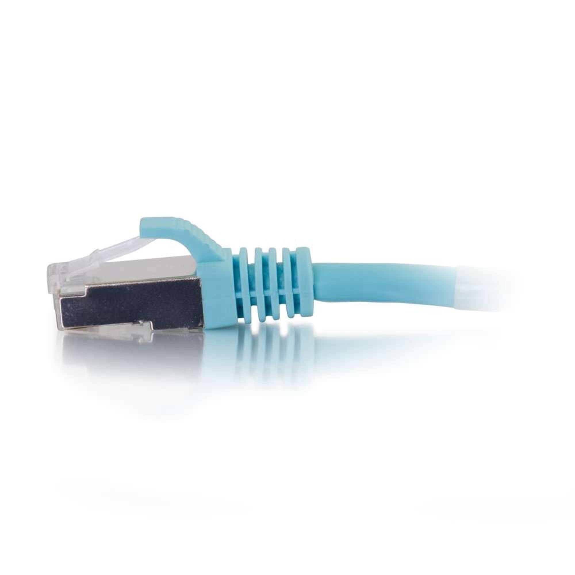 C2G Cat6a Snagless Shielded (STP) Ethernet Network Patch Cable - Aqua (2')