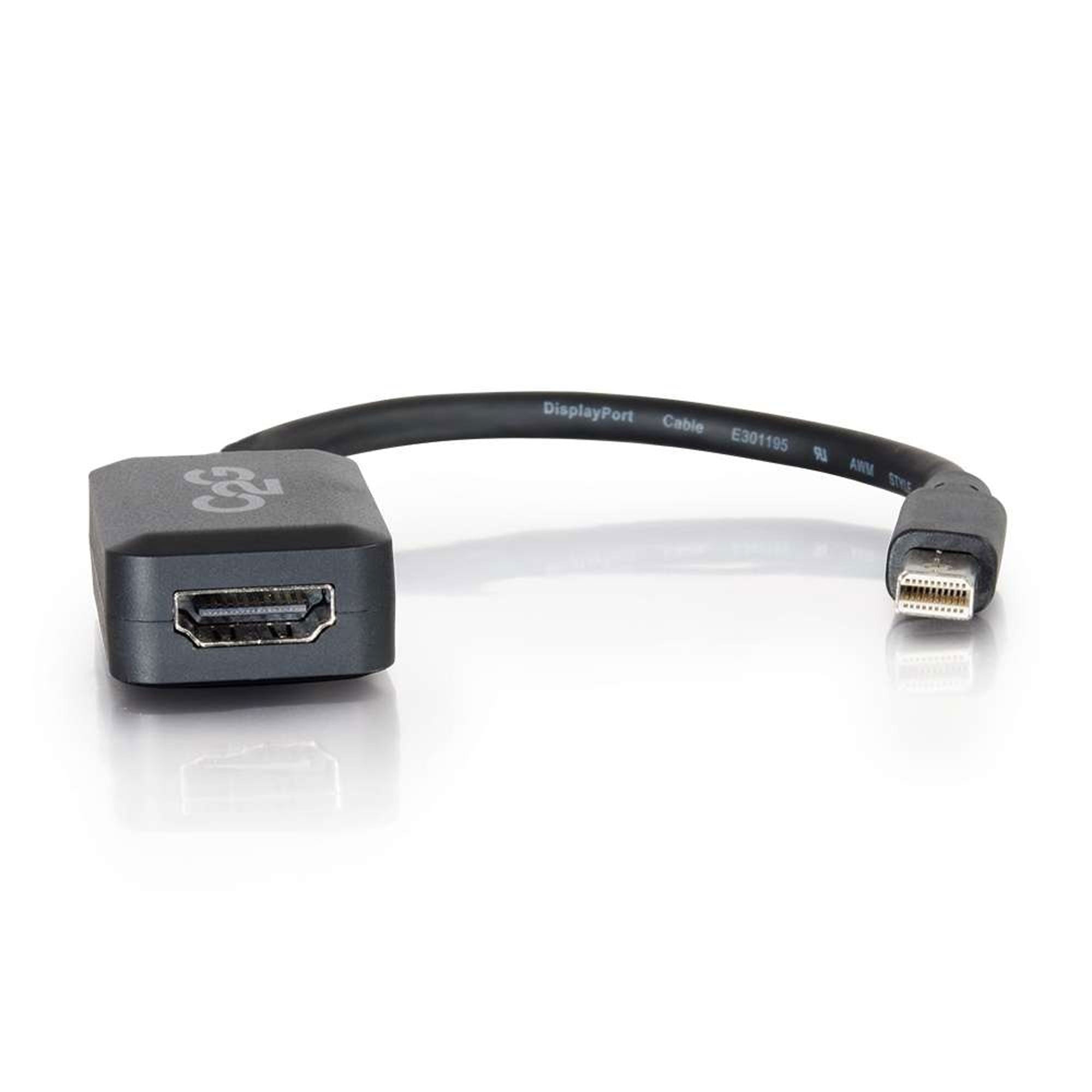 C2G Mini DisplayPort Male to HDMI Female Adapter Converter - Black (8")