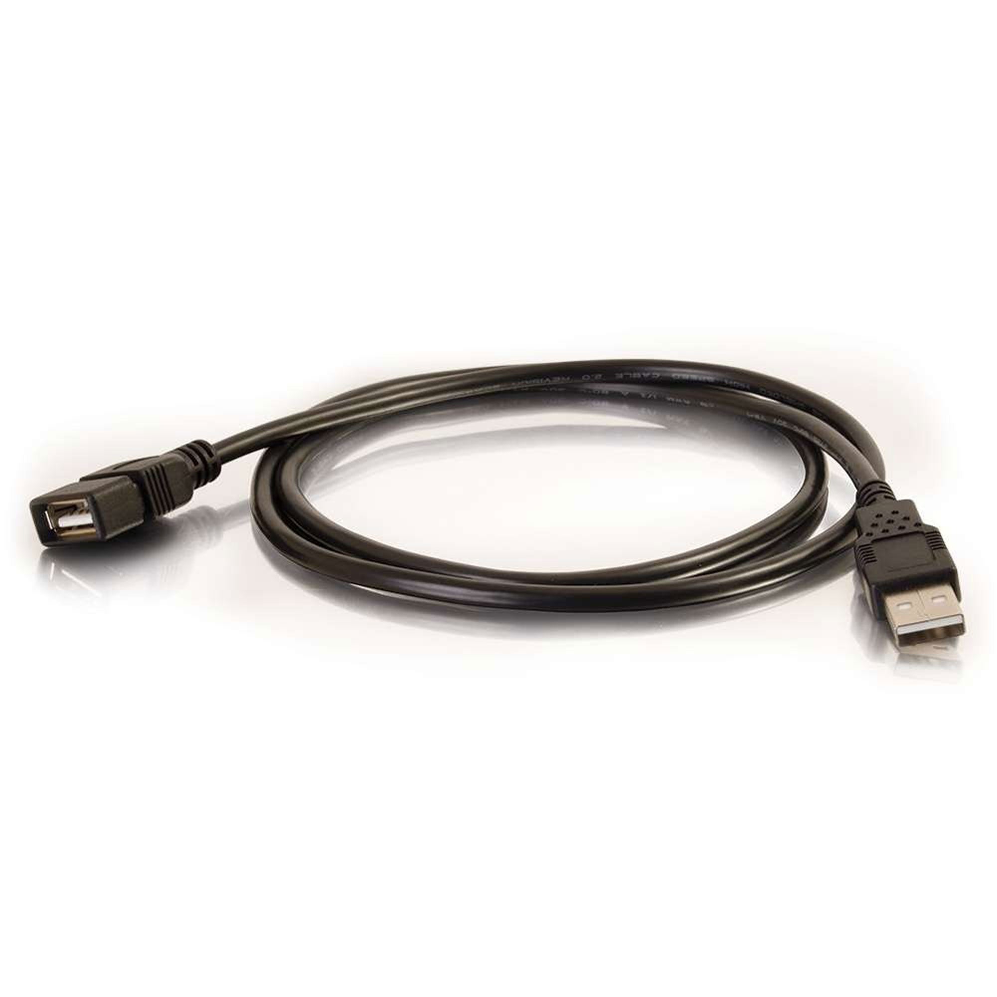 C2G USB 2.0 A Male to A Female Extension Cable - Black (9.8'/3m)