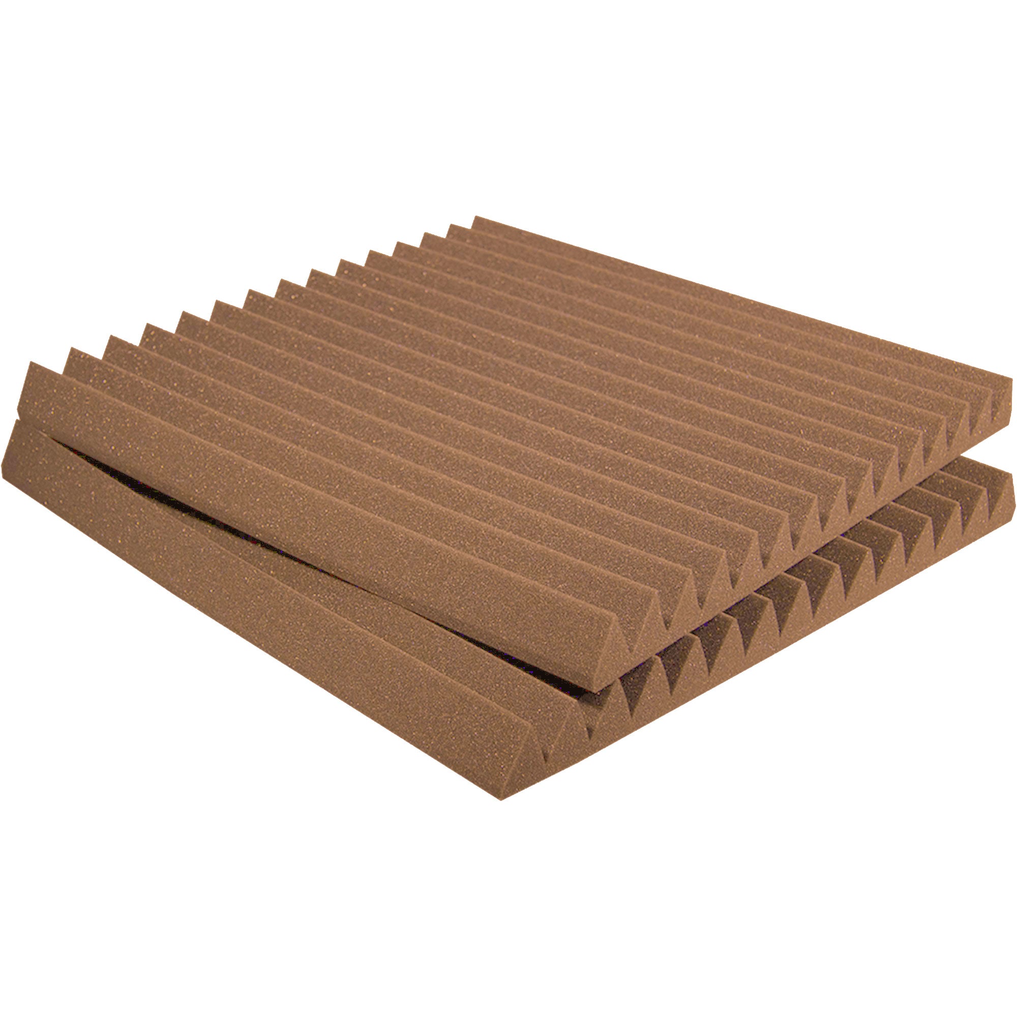 Performance Audio 12" x 12" x 1" Wedge Acoustic Foam Tile (Brown, 96 Pack)