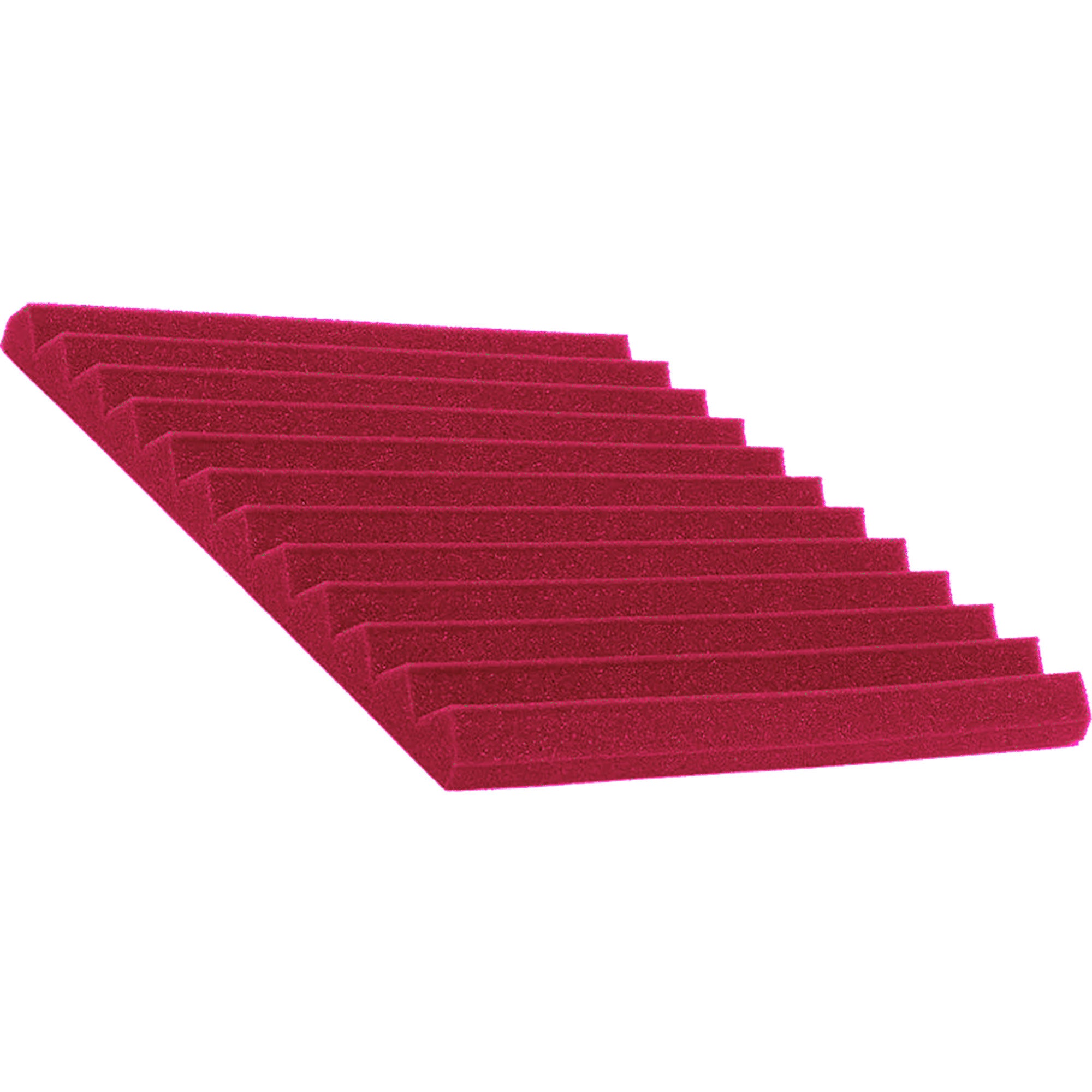 Performance Audio 12" x 12" x 1" Wedge Acoustic Foam Tile (Burgundy, 48 Pack)