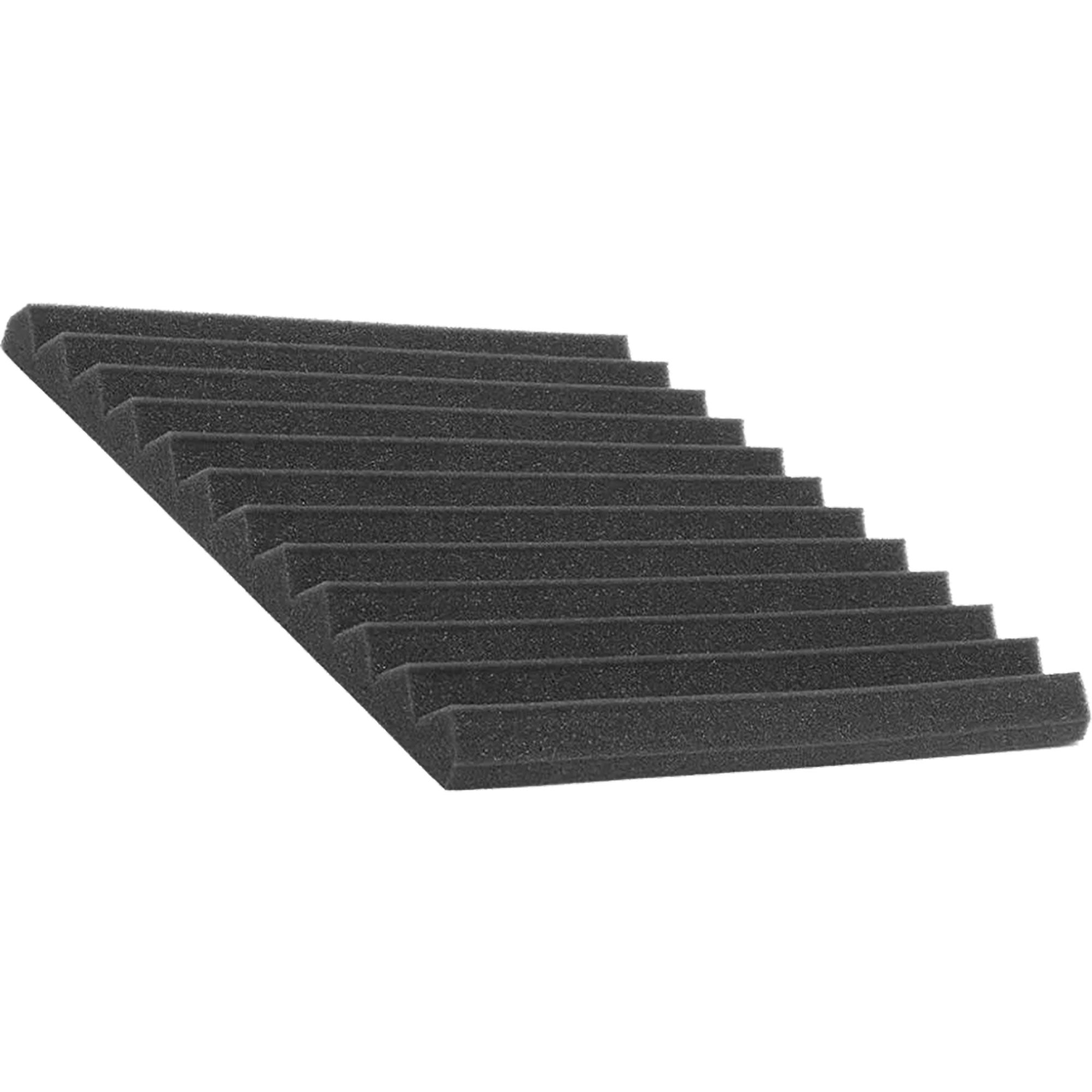 Performance Audio 12" x 12" x 1" Wedge Acoustic Foam Tile (Charcoal, 48 Pack)