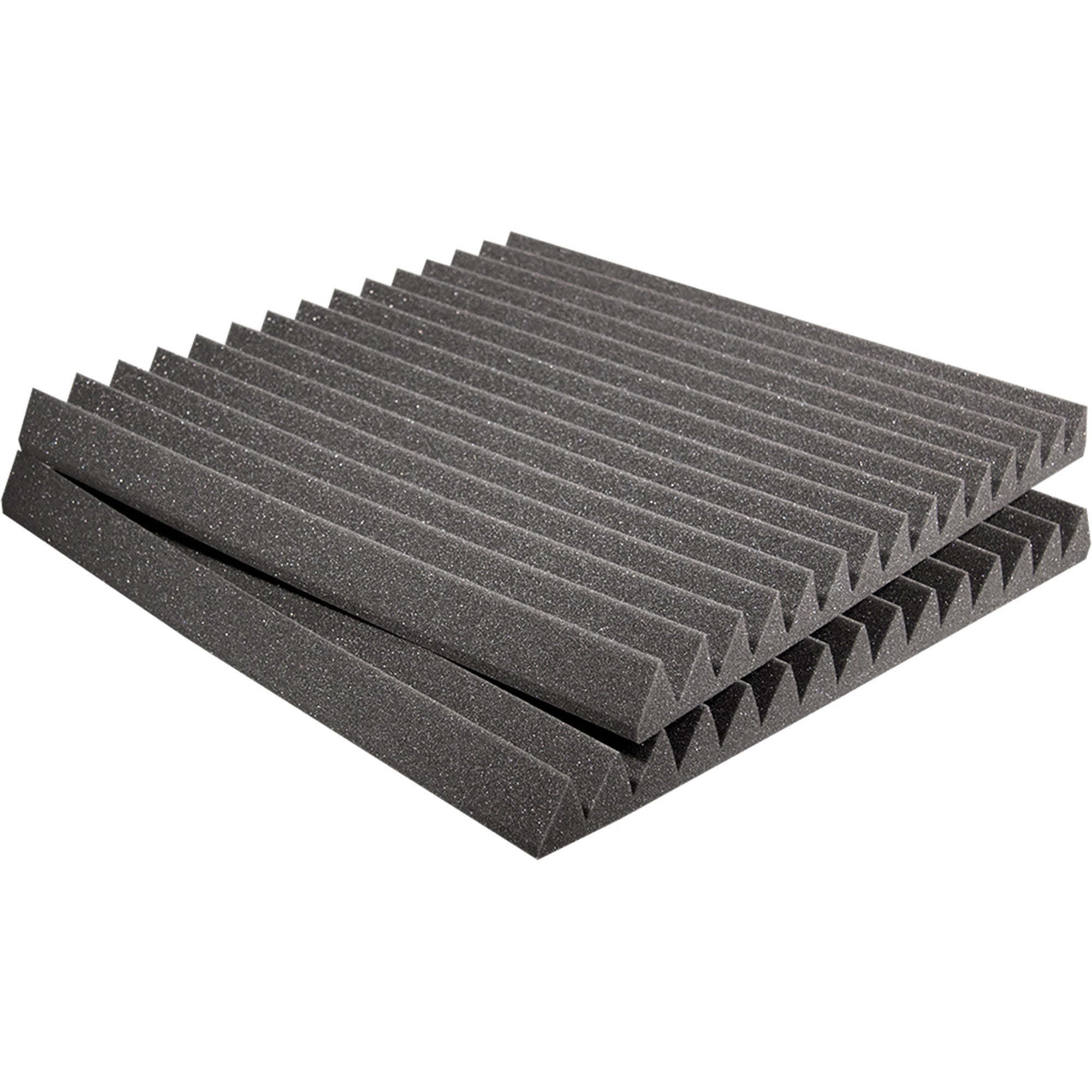 Performance Audio 12" x 12" x 1" Wedge Acoustic Foam Tile (Charcoal, 48 Pack)