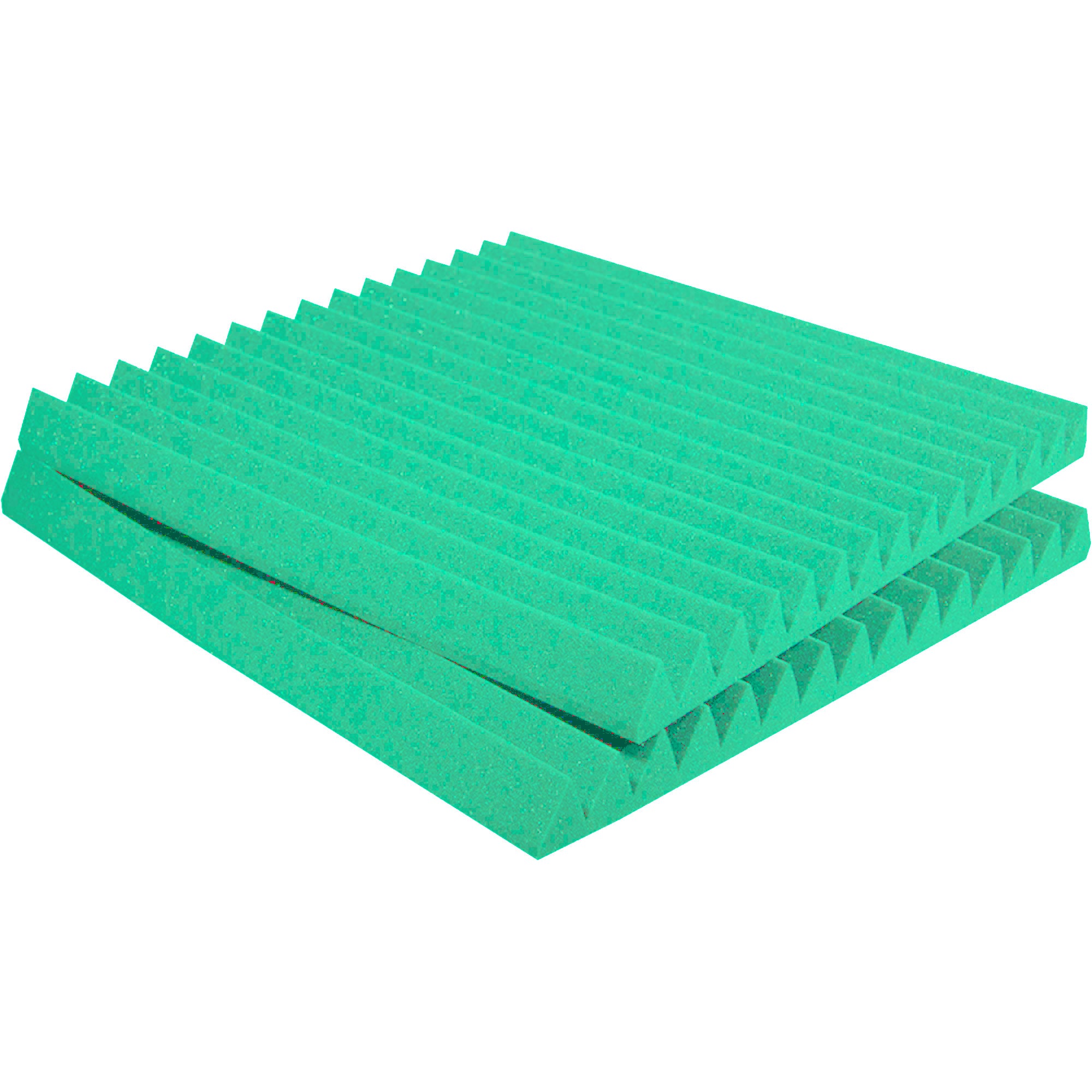 Performance Audio 12" x 12" x 1" Wedge Acoustic Foam Tile (Kelly Green, 48 Pack)