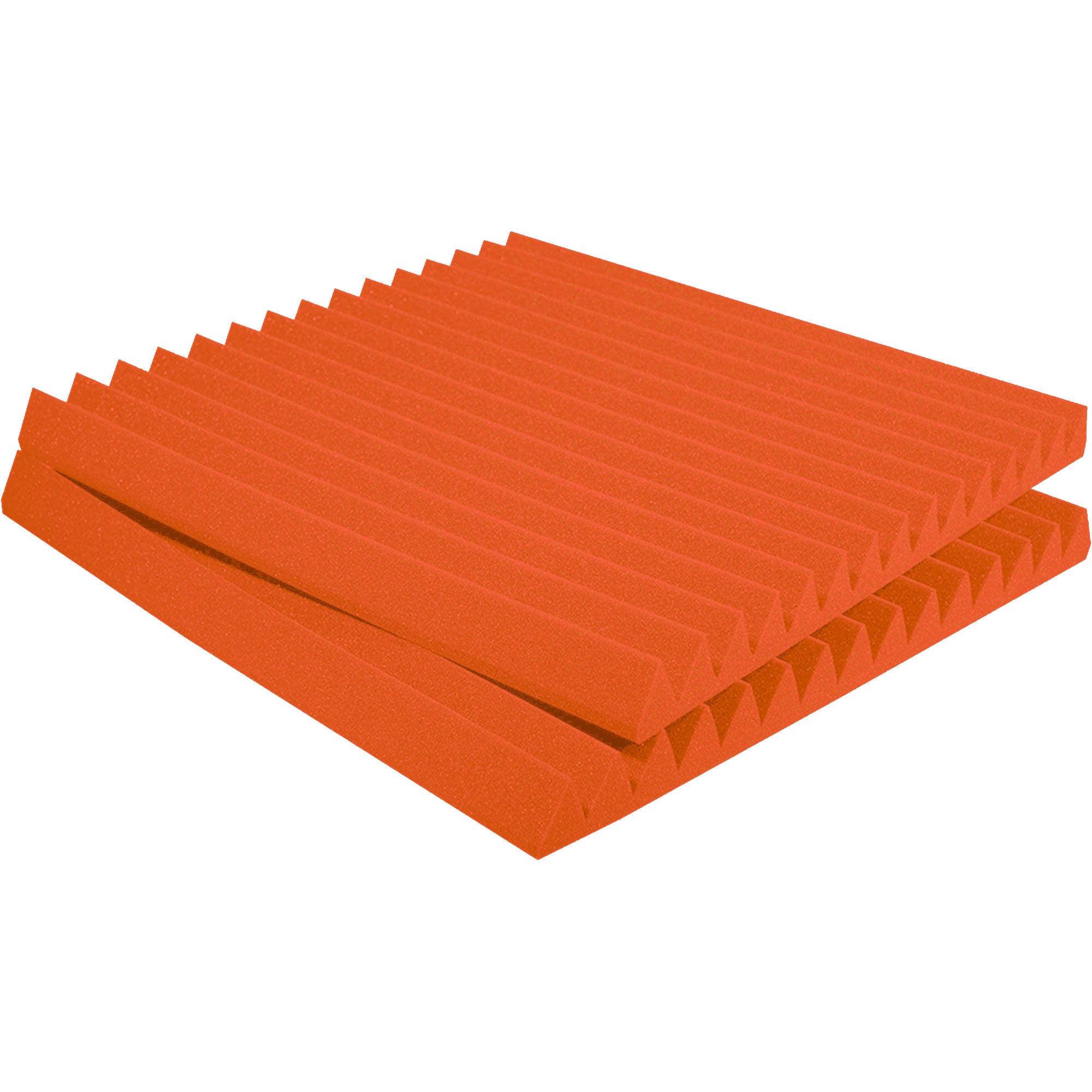 Performance Audio 12" x 12" x 1" Wedge Acoustic Foam Tile (Orange, 48 Pack)