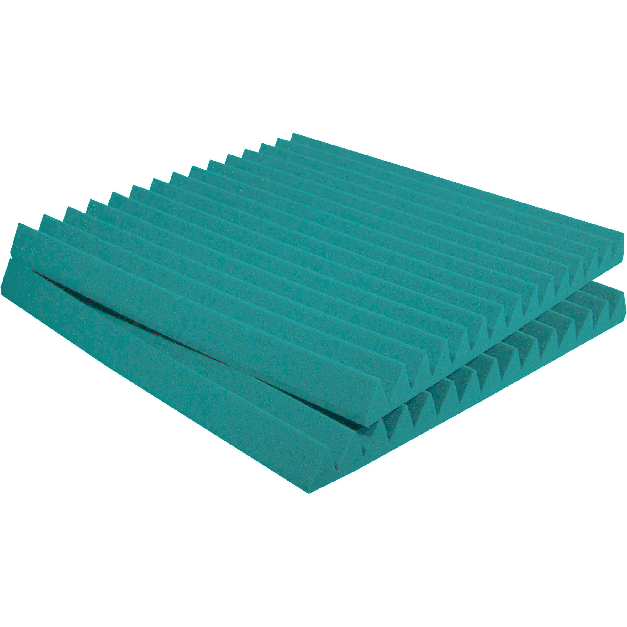 Performance Audio 12" x 12" x 1" Wedge Acoustic Foam Tile (Teal, 96 Pack)