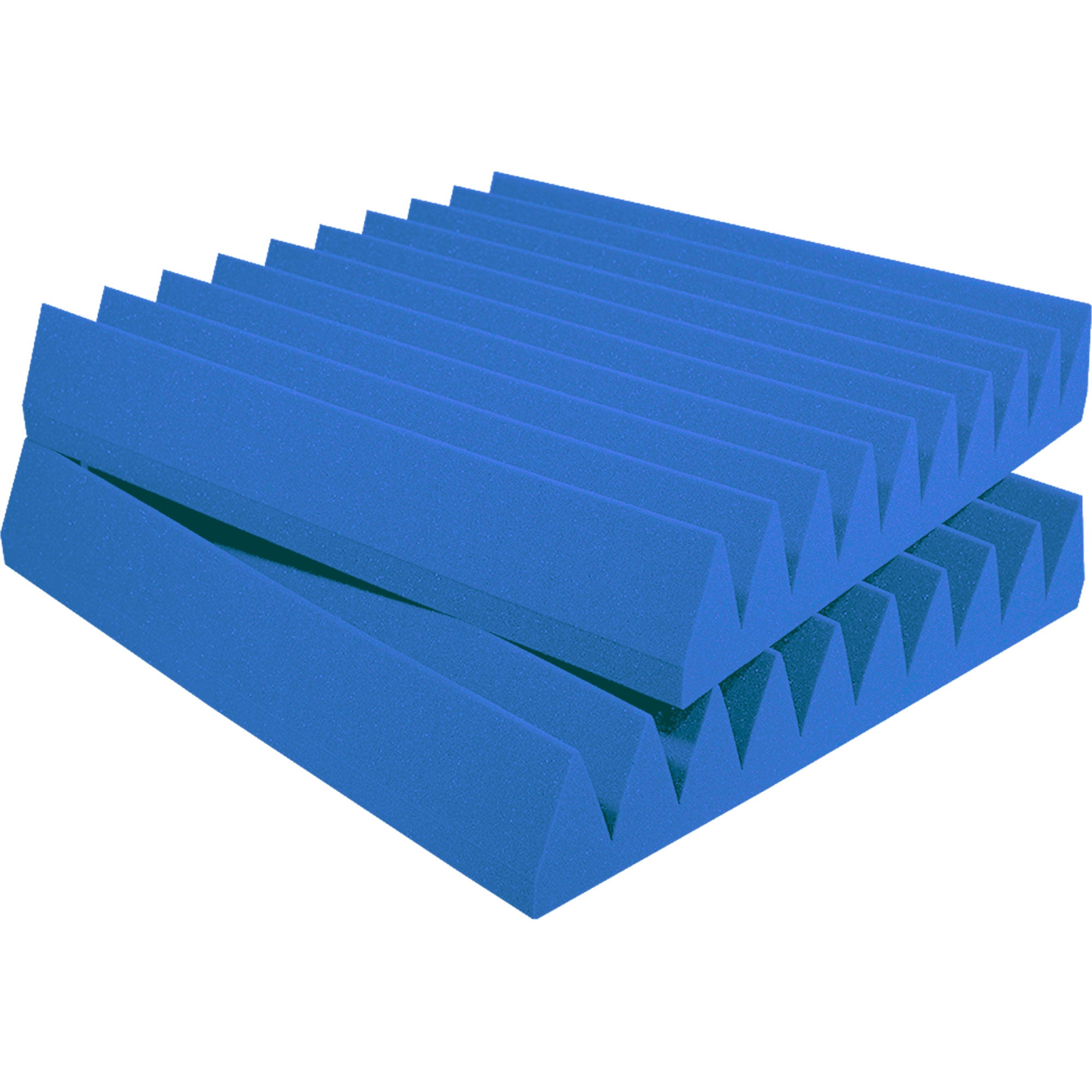 Performance Audio 12" x 12" x 2" Wedge Acoustic Foam Tile (Blue, 48 Pack)