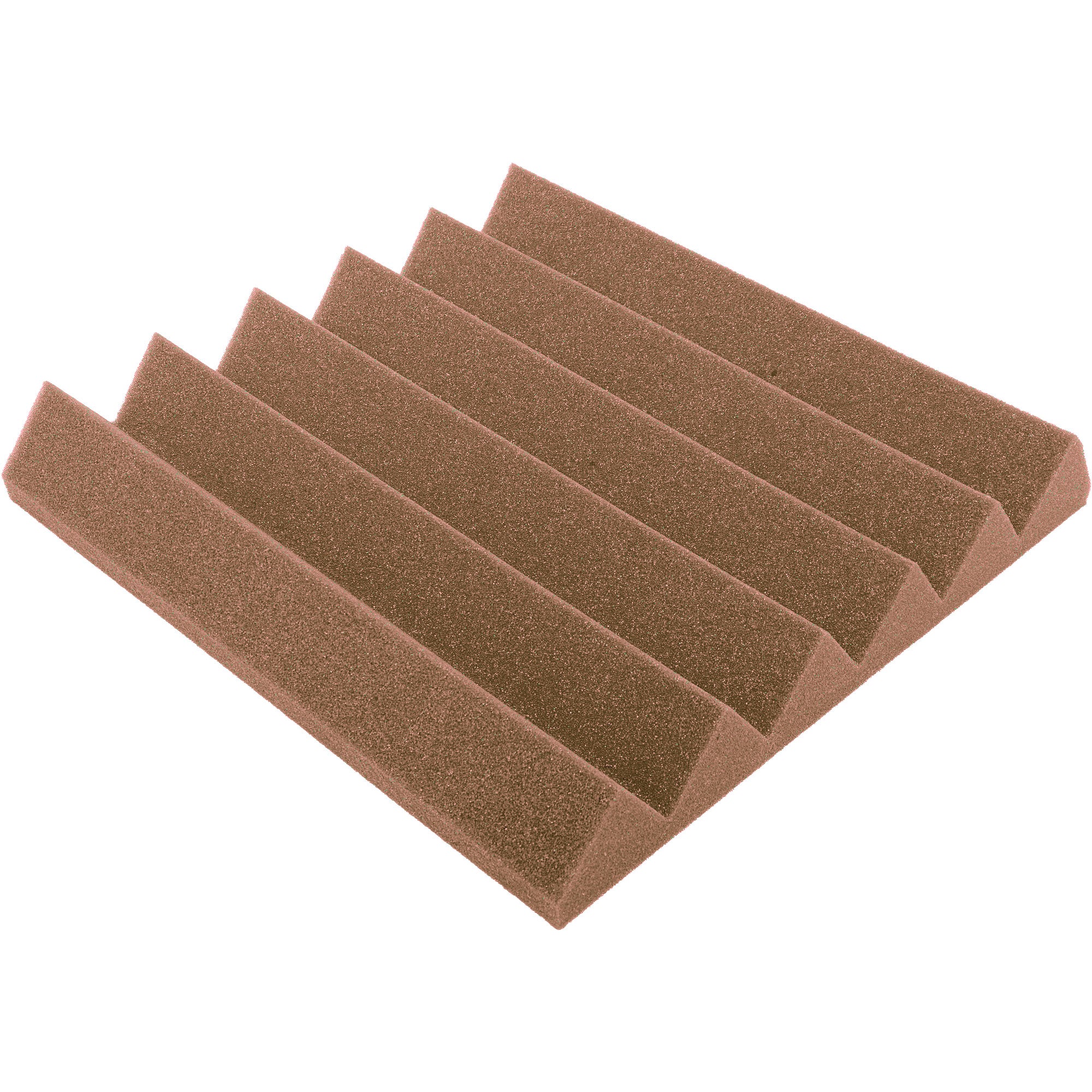 Performance Audio 12" x 12" x 2" Wedge Acoustic Foam Tile (Brown, 48 Pack)