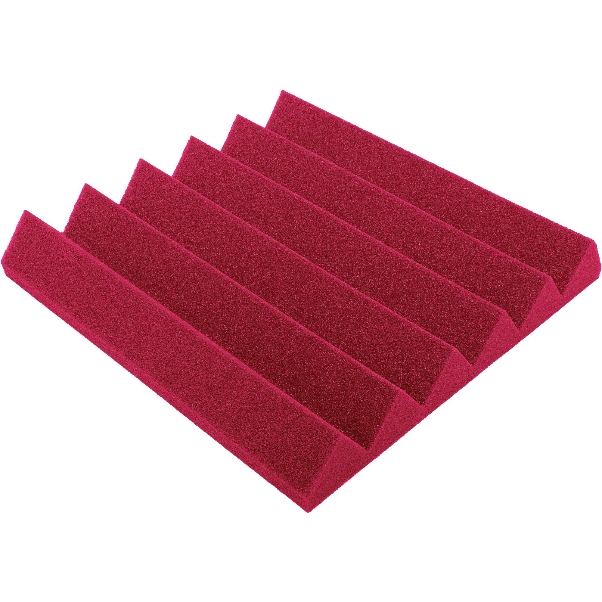 Performance Audio 12" x 12" x 2" Wedge Acoustic Foam Tile (Burgundy, 48 Pack)