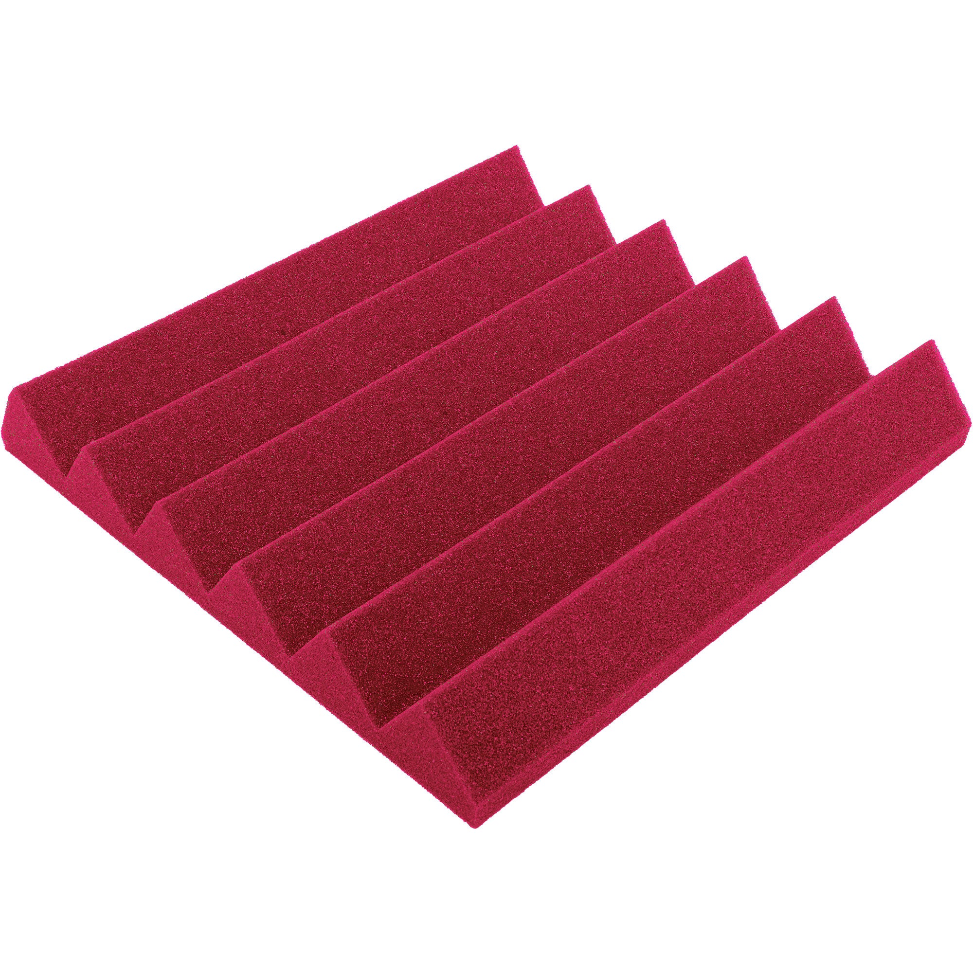 Performance Audio 12" x 12" x 2" Wedge Acoustic Foam Tile (Burgundy, 48 Pack)