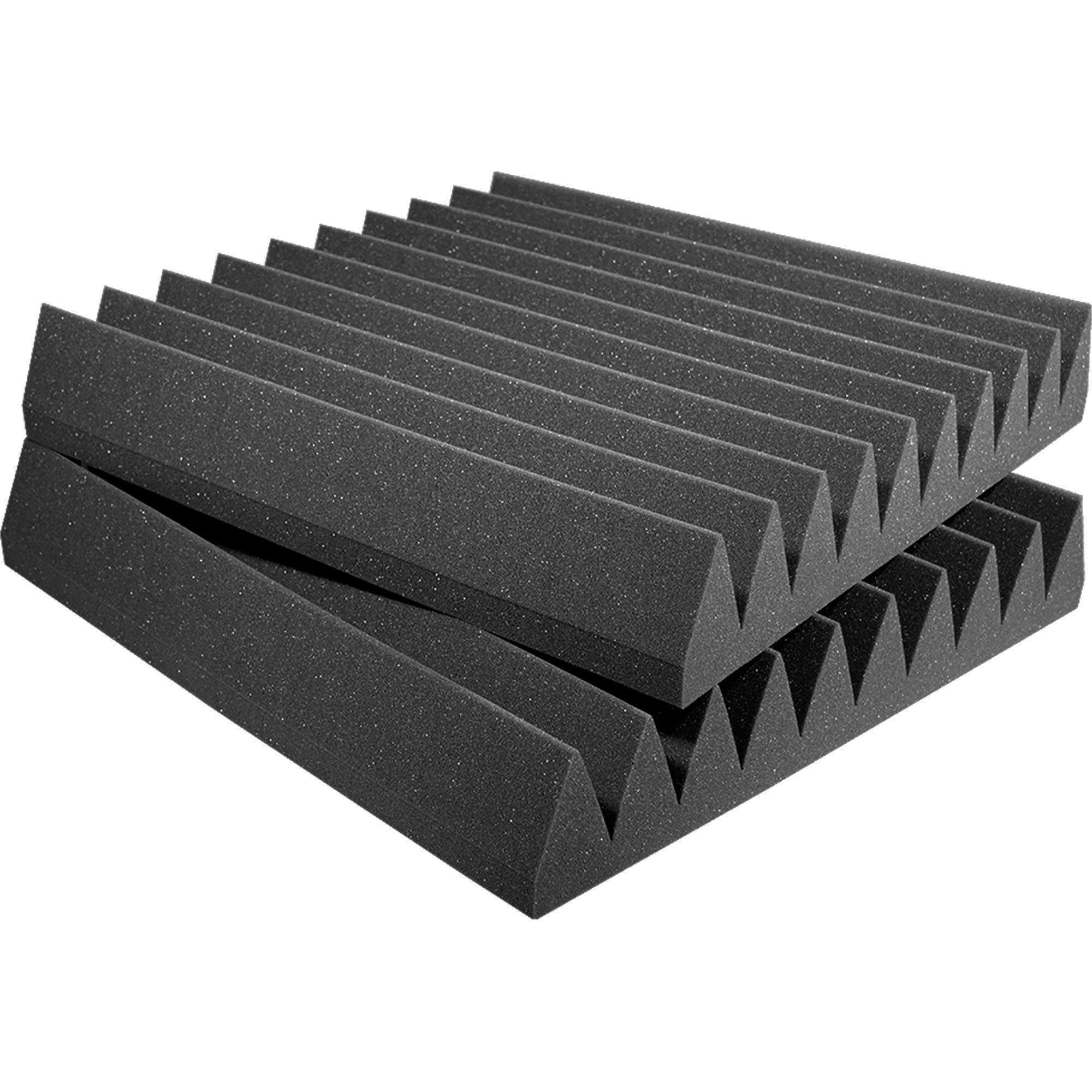 Performance Audio 12" x 12" x 2" Wedge Acoustic Foam Tile (Charcoal, 96 Pack)