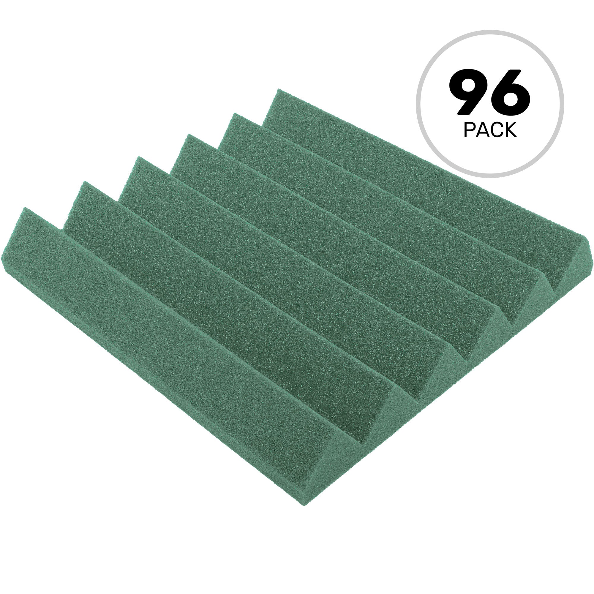 Performance Audio 12" x 12" x 2" Wedge Acoustic Foam Tile (Forest Green, 96 Pack)