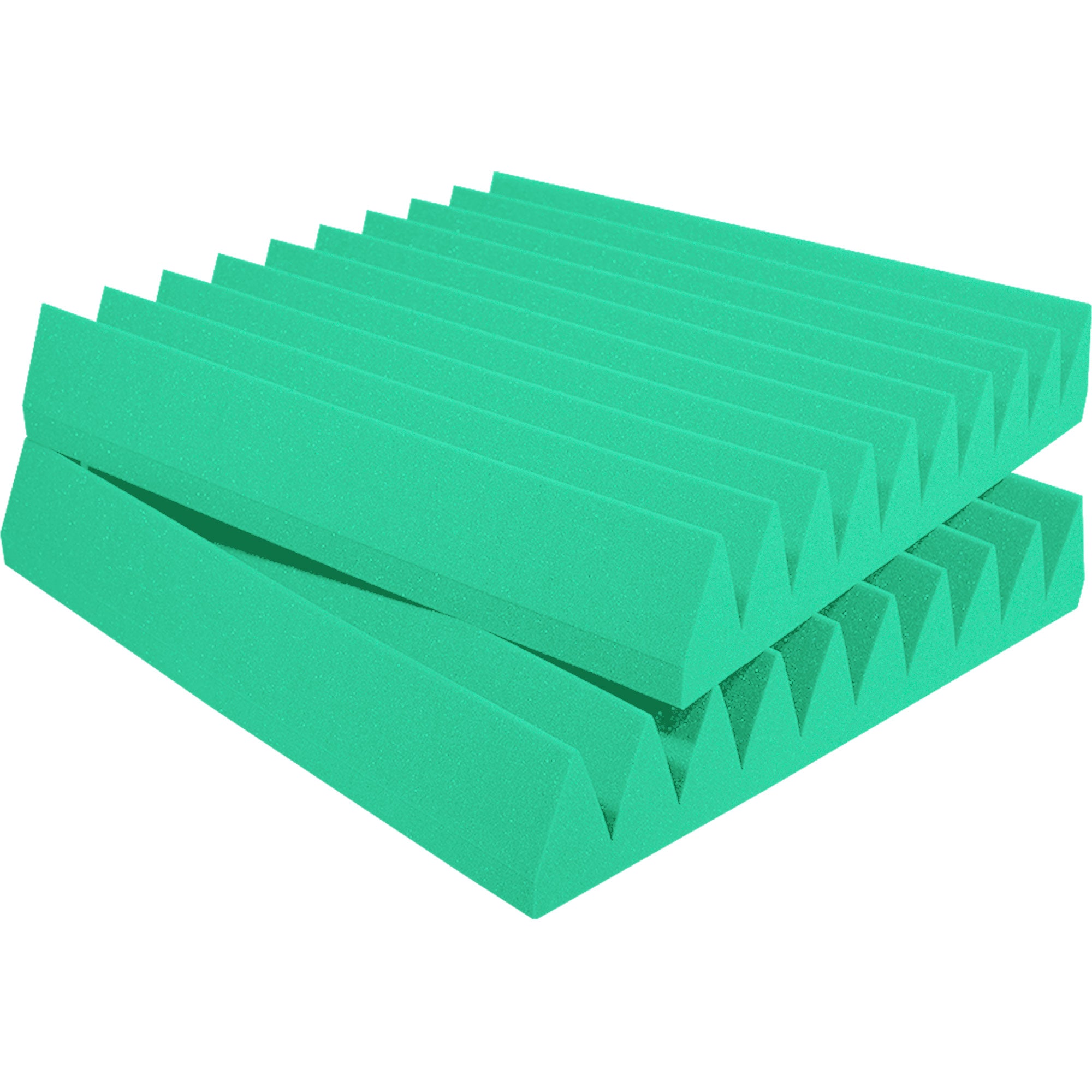 Performance Audio 12" x 12" x 2" Wedge Acoustic Foam Tile (Kelly Green, 48 Pack)