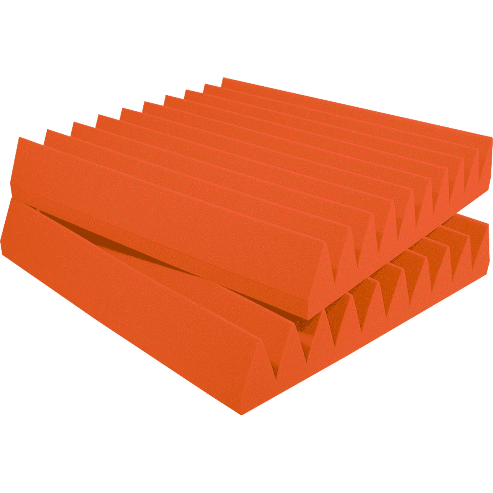 Performance Audio 12" x 12" x 2" Wedge Acoustic Foam Tile (Orange, 96 Pack)