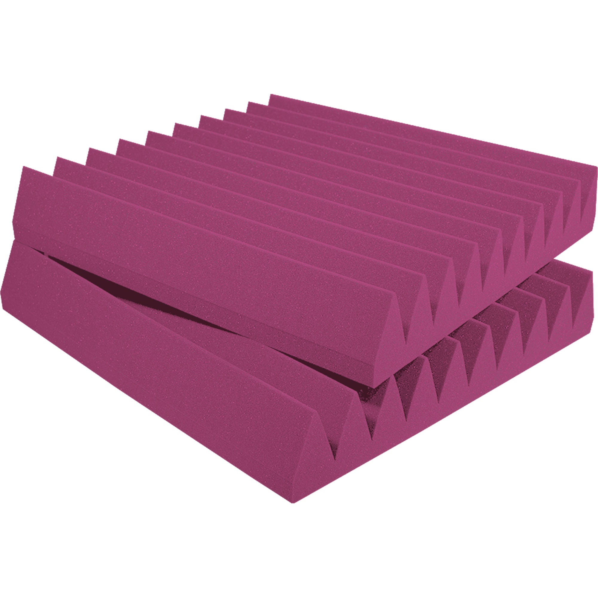 Performance Audio 12" x 12" x 2" Wedge Acoustic Foam Tile (Plum, 48 Pack)