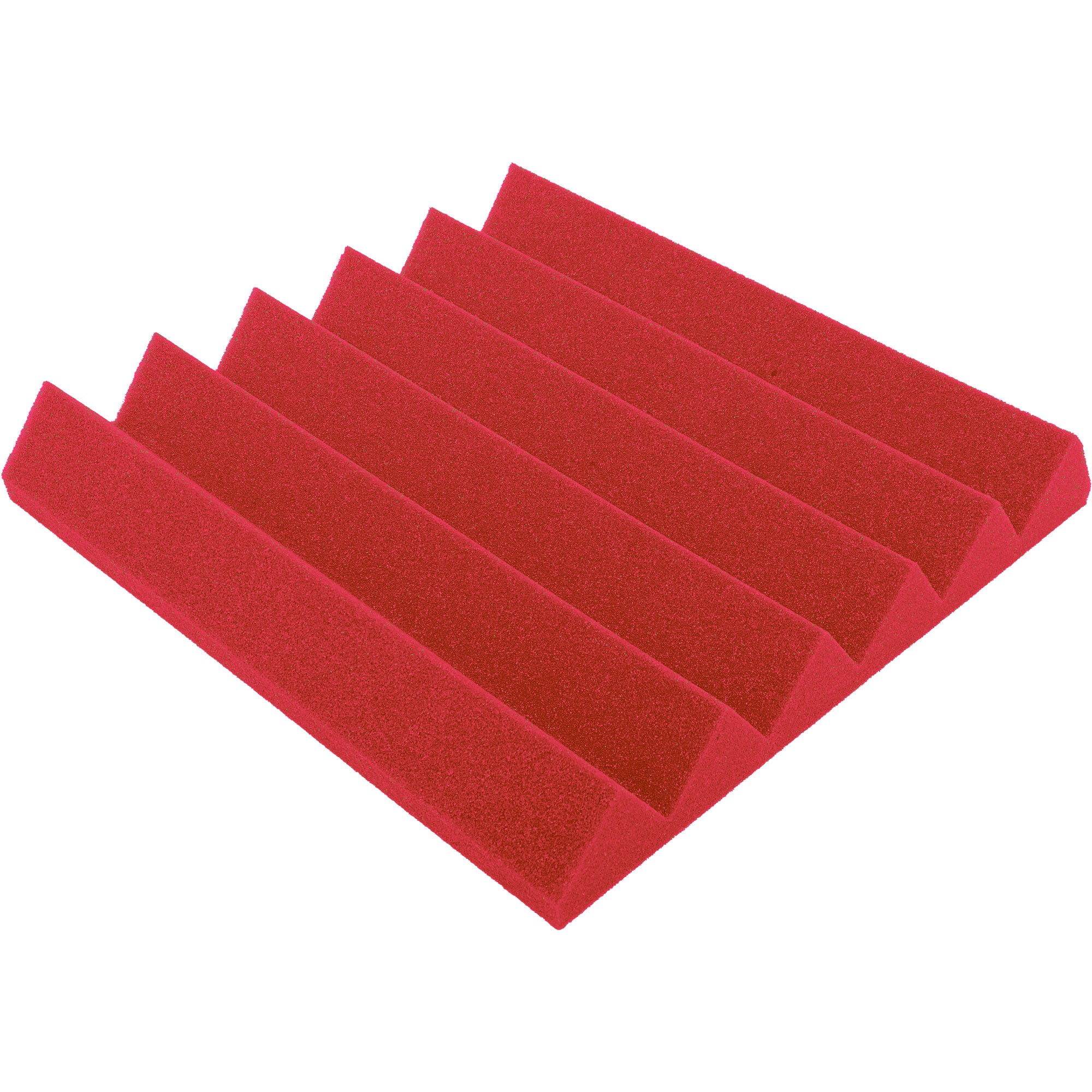 Performance Audio 12" x 12" x 2" Wedge Acoustic Foam Tile (Red, 48 Pack)