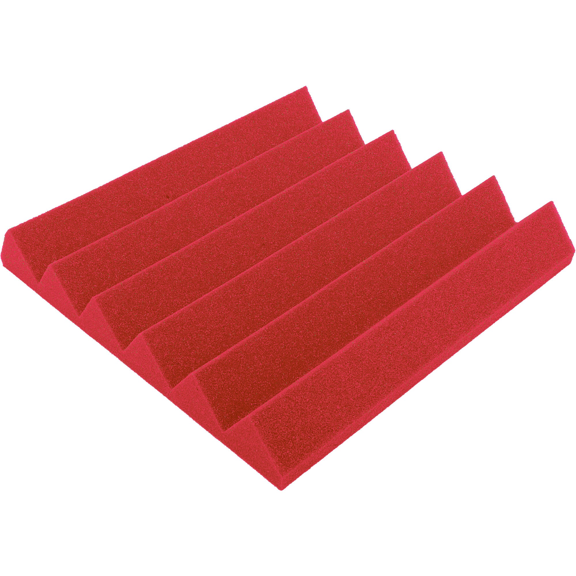 Performance Audio 12" x 12" x 2" Wedge Acoustic Foam Tile (Red, 48 Pack)