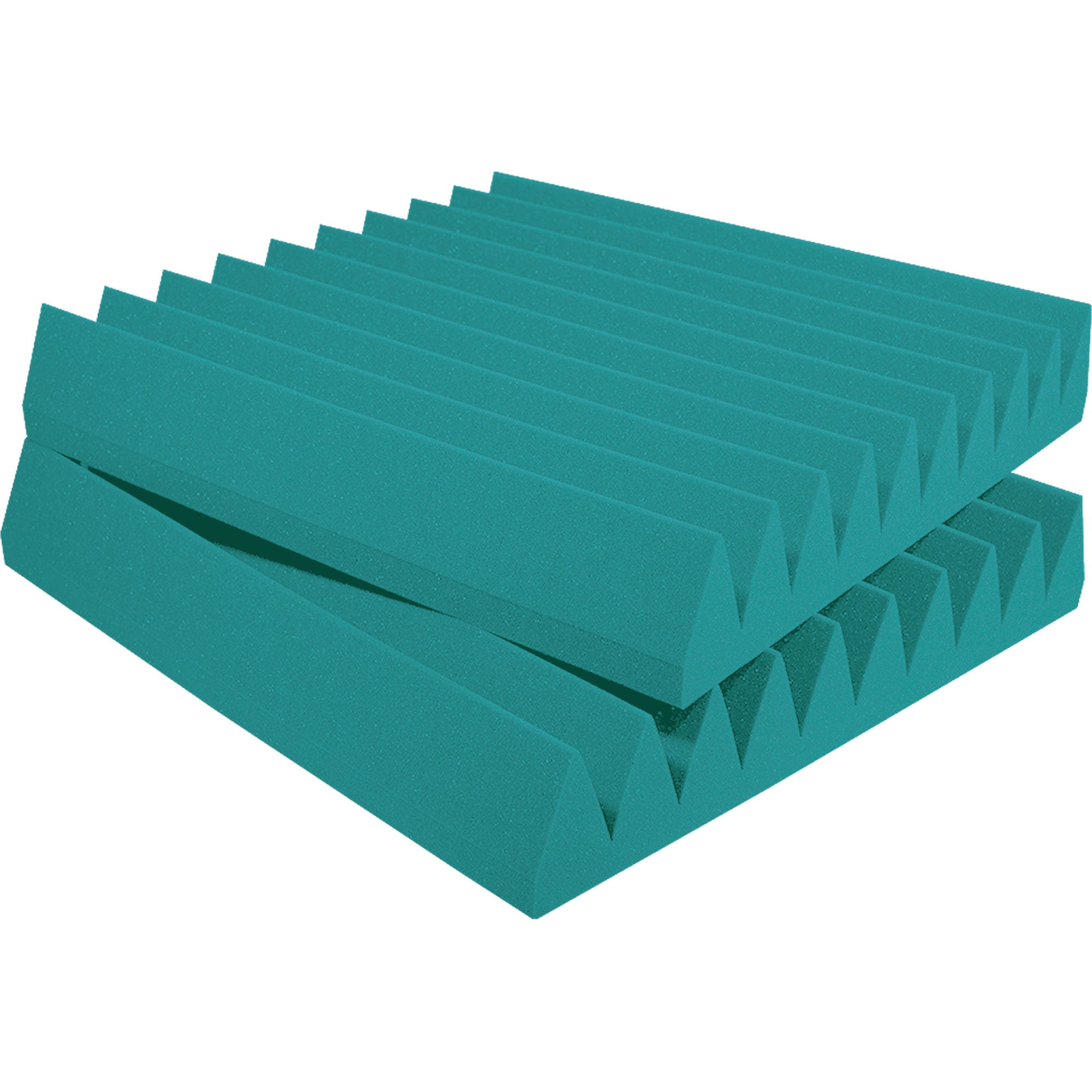 Performance Audio 12" x 12" x 2" Wedge Acoustic Foam Tile (Teal, 48 Pack)