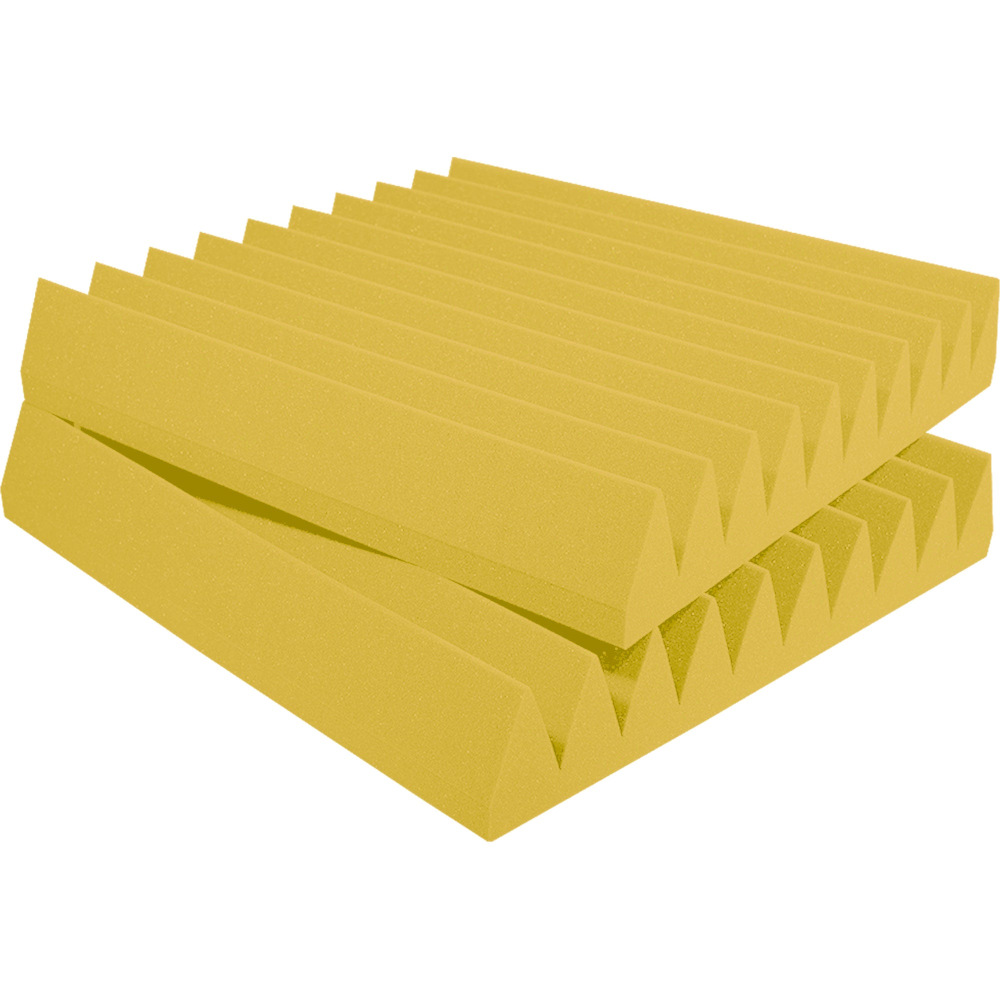 Performance Audio 12" x 12" x 2" Wedge Acoustic Foam Tile (Yellow, 96 Pack)