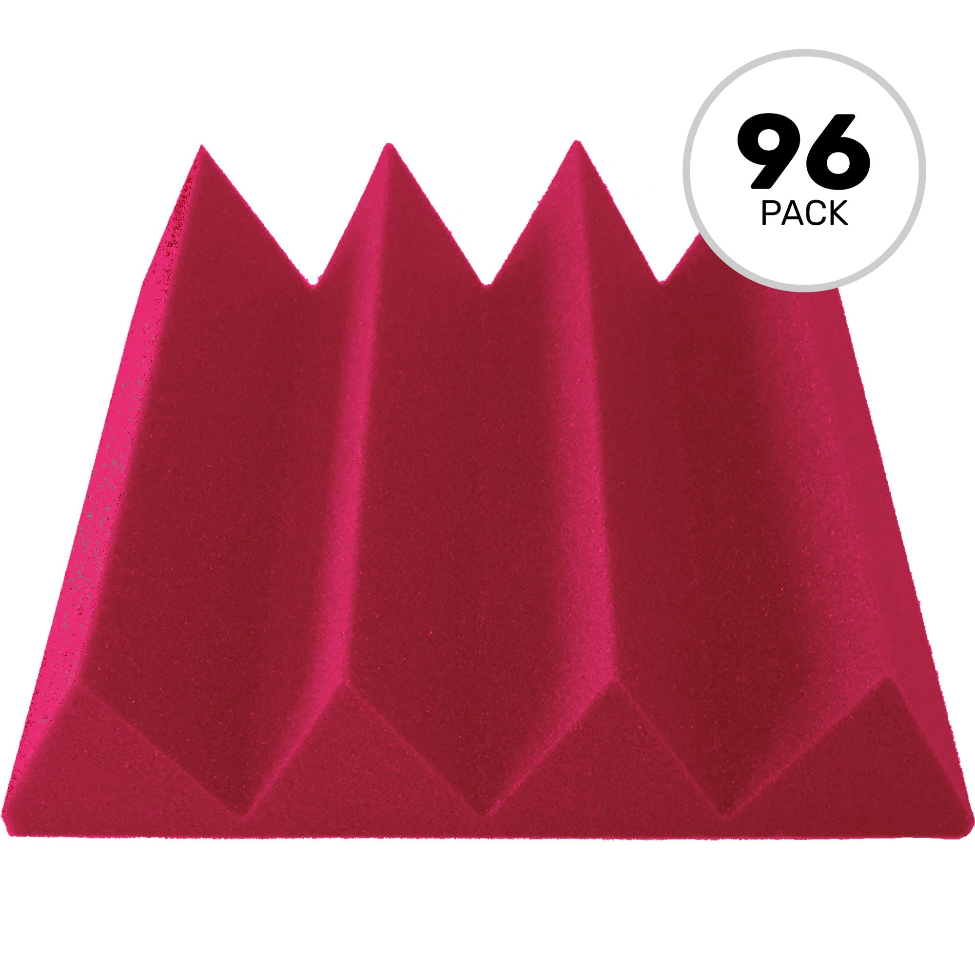 Performance Audio 12" x 12" x 3" Wedge Acoustic Foam Tile (Burgundy, 96 Pack)