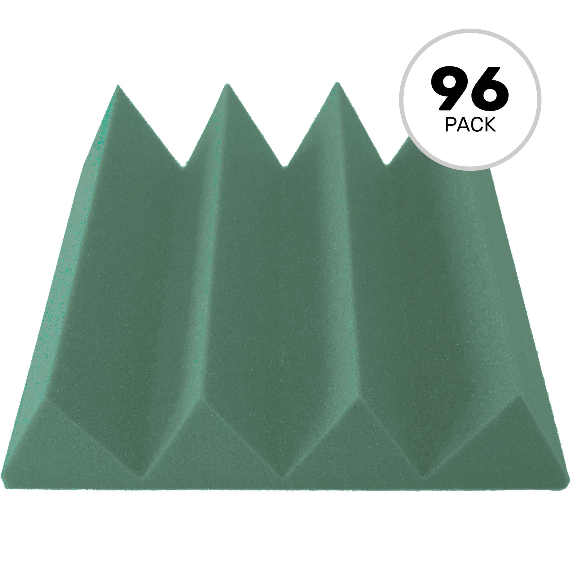 Performance Audio 12" x 12" x 3" Wedge Acoustic Foam Tile (Forest Green, 96 Pack)