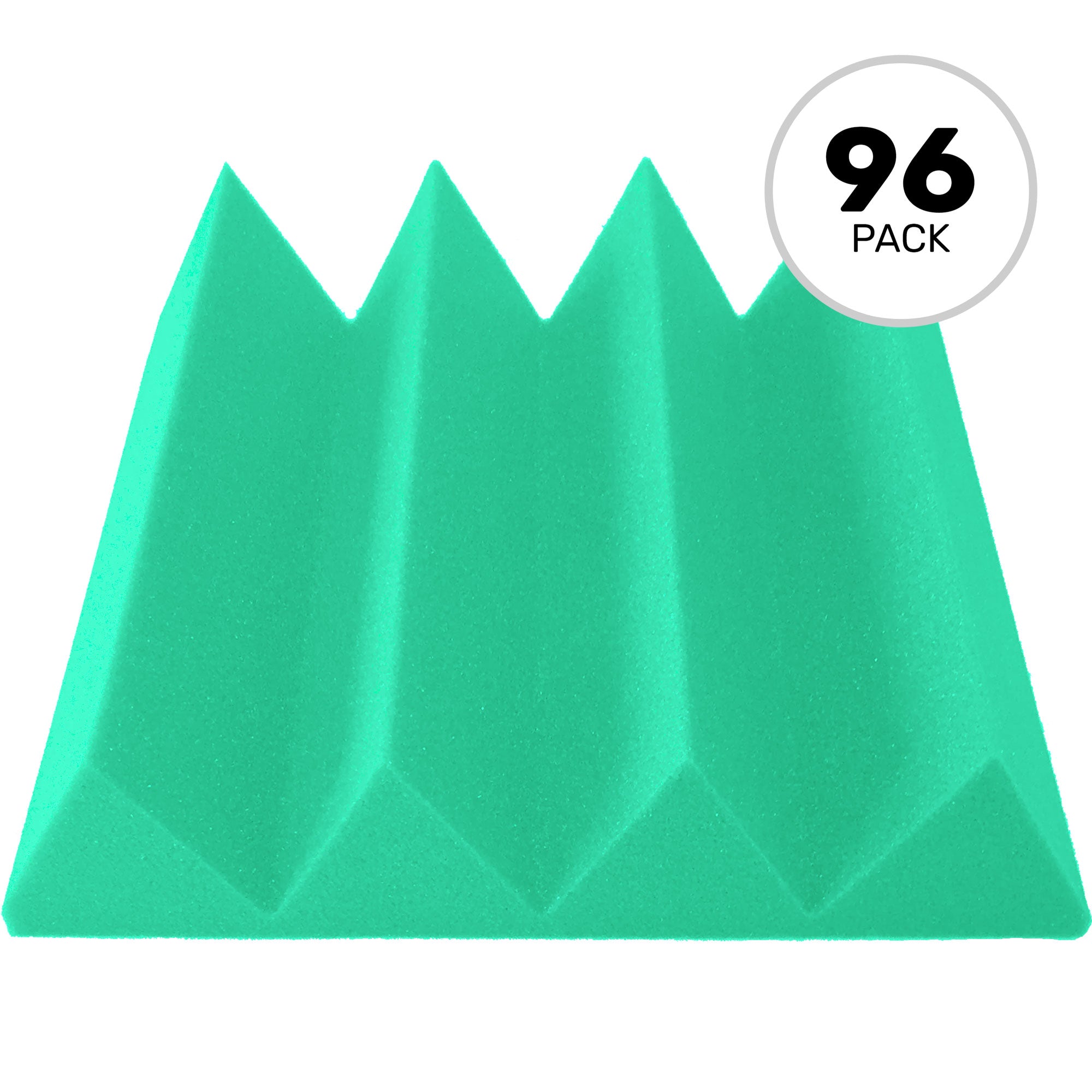 Performance Audio 12" x 12" x 3" Wedge Acoustic Foam Tile (Kelly Green, 96 Pack)