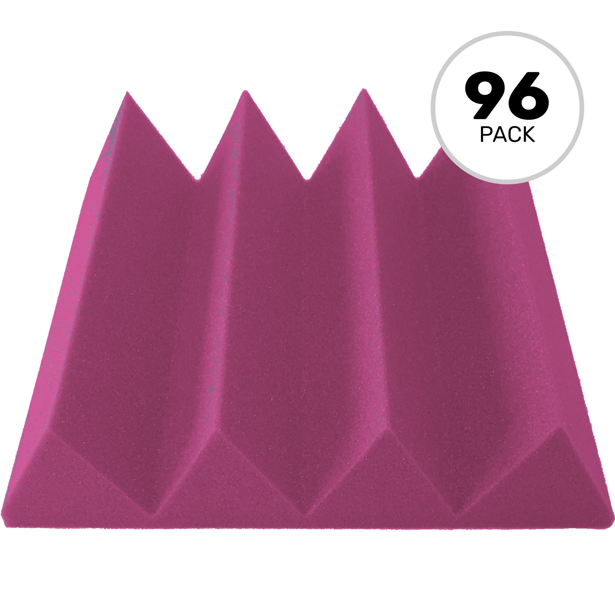 Performance Audio 12" x 12" x 3" Wedge Acoustic Foam Tile (Plum, 96 Pack)