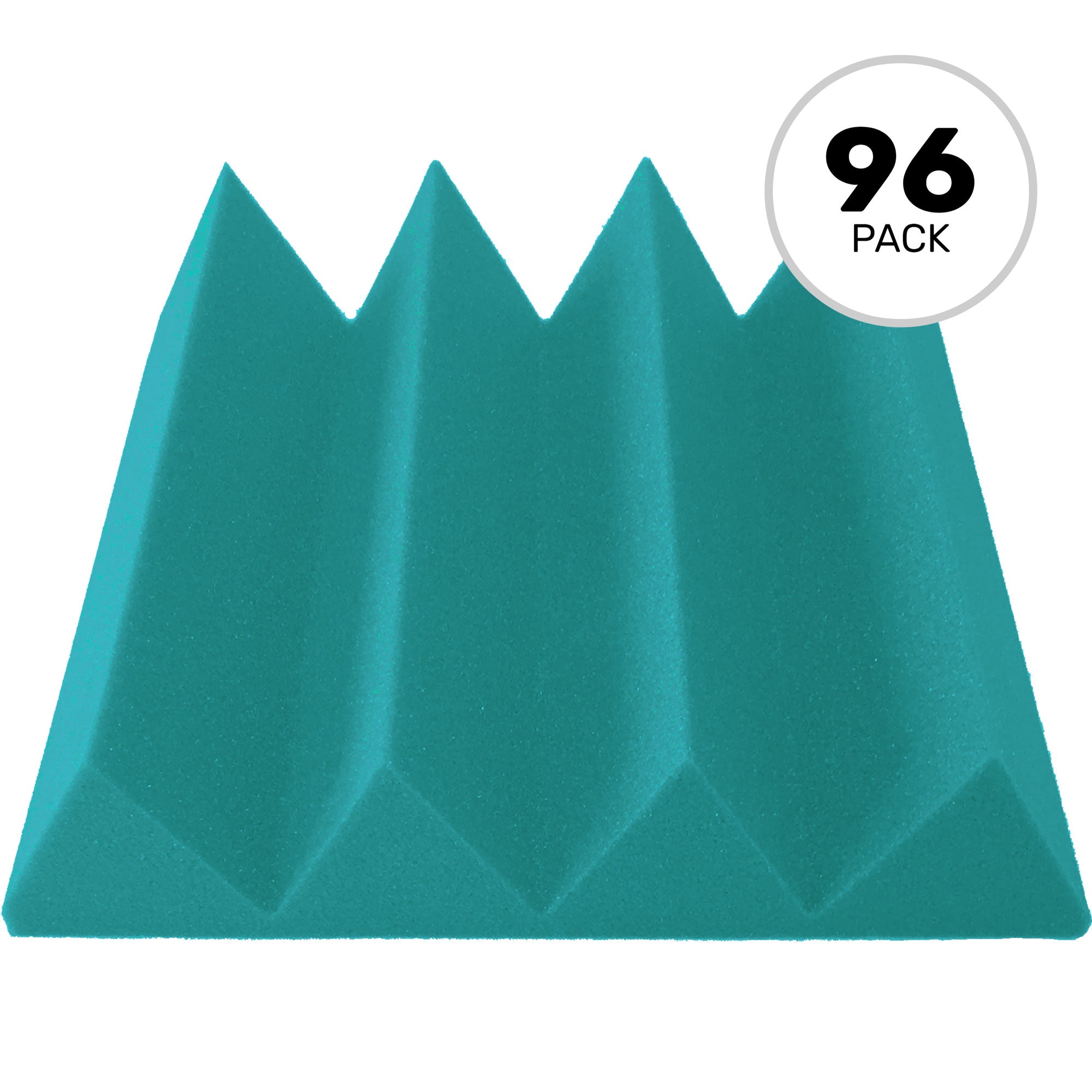 Performance Audio 12" x 12" x 3" Wedge Acoustic Foam Tile (Teal, 96 Pack)