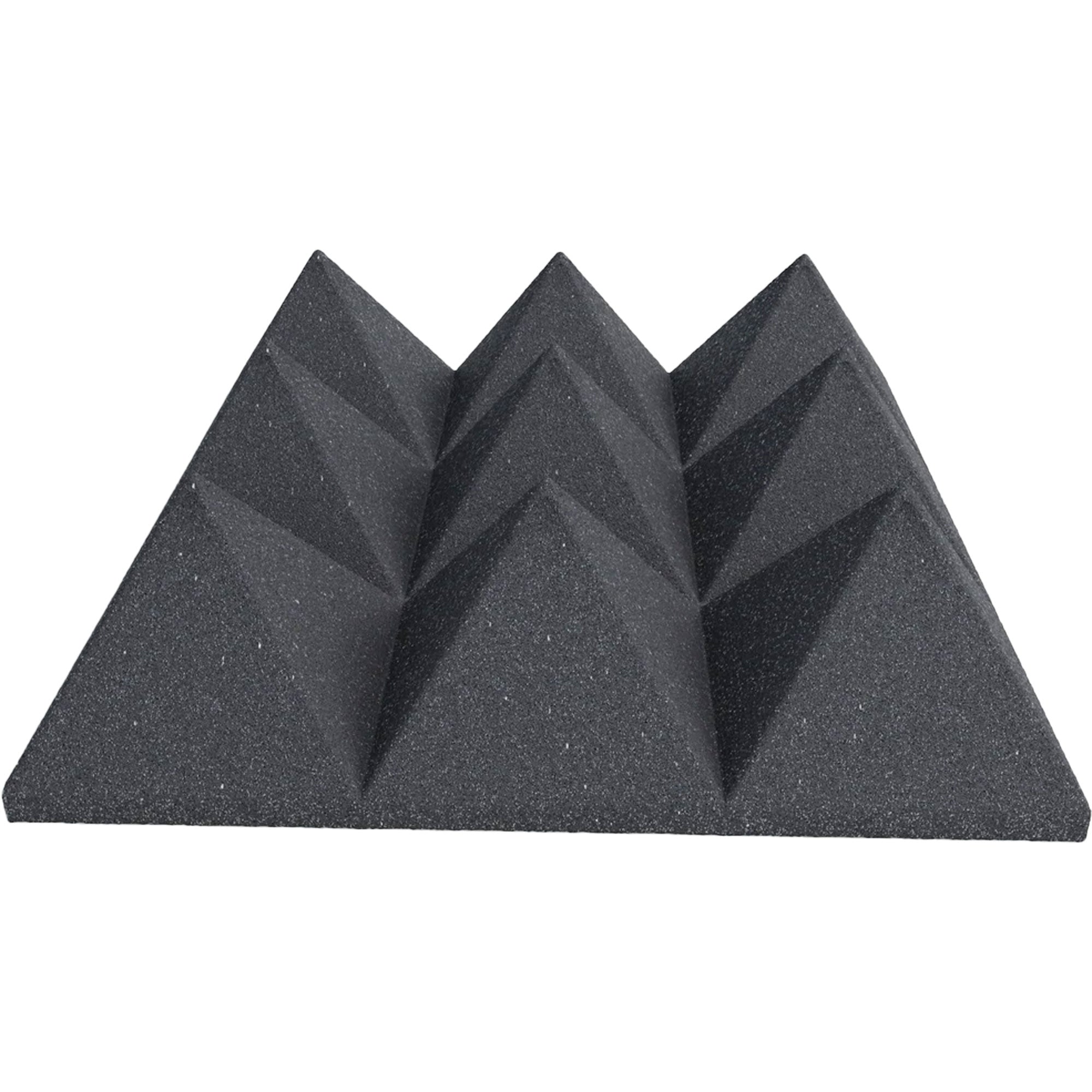 Performance Audio 12" x 12" x 4" Pyramid Acoustic Foam Tile (Charcoal, 48 Pack)